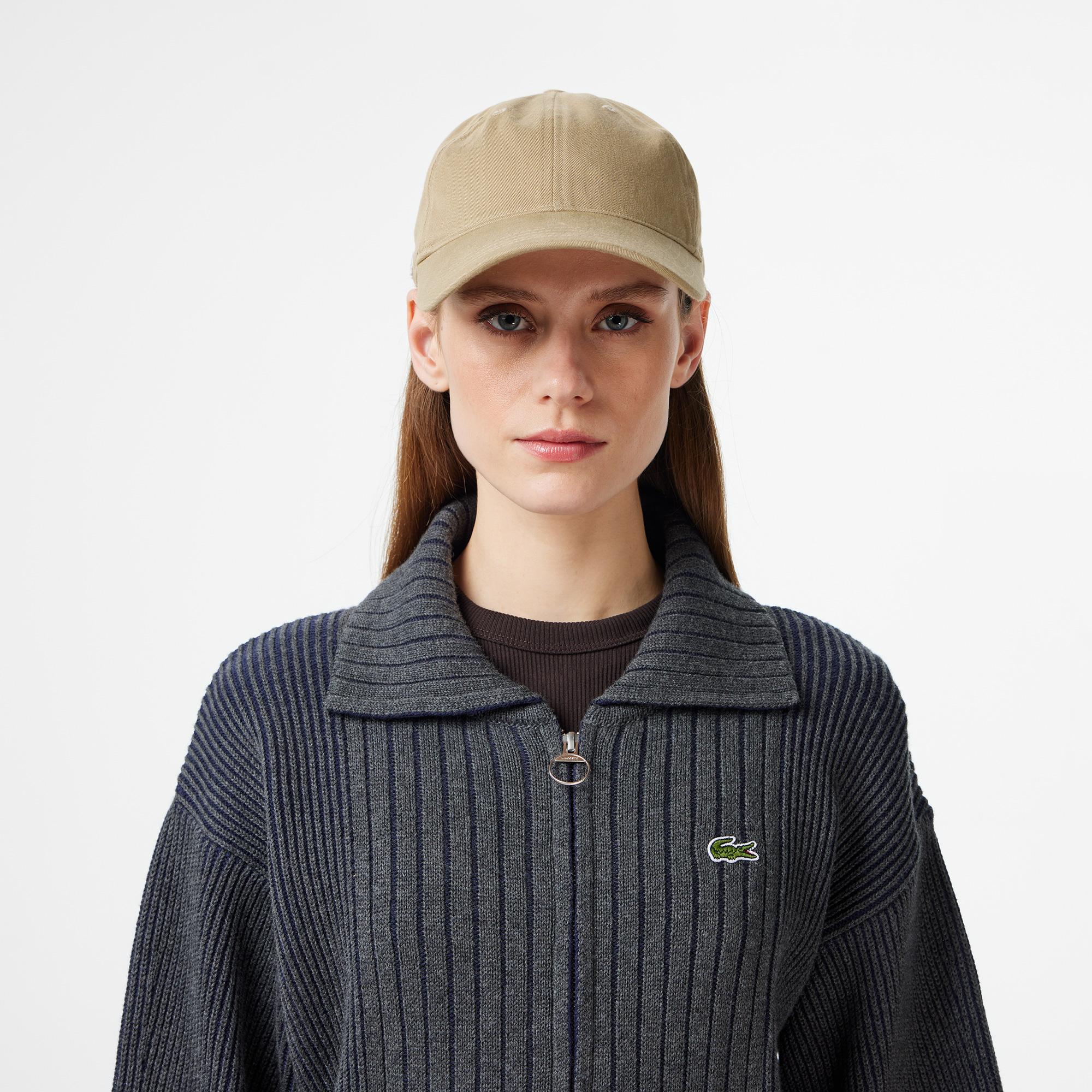 Lacoste Kadın Relaxed Fit Fermuarlı Gri Hırka