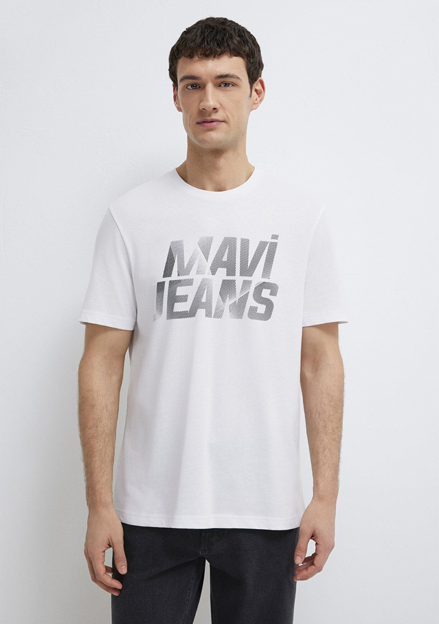Mavi Mavi Jeans Baskılı Beyaz Tişört Regular Fit / Normal Kesim 0610260-620