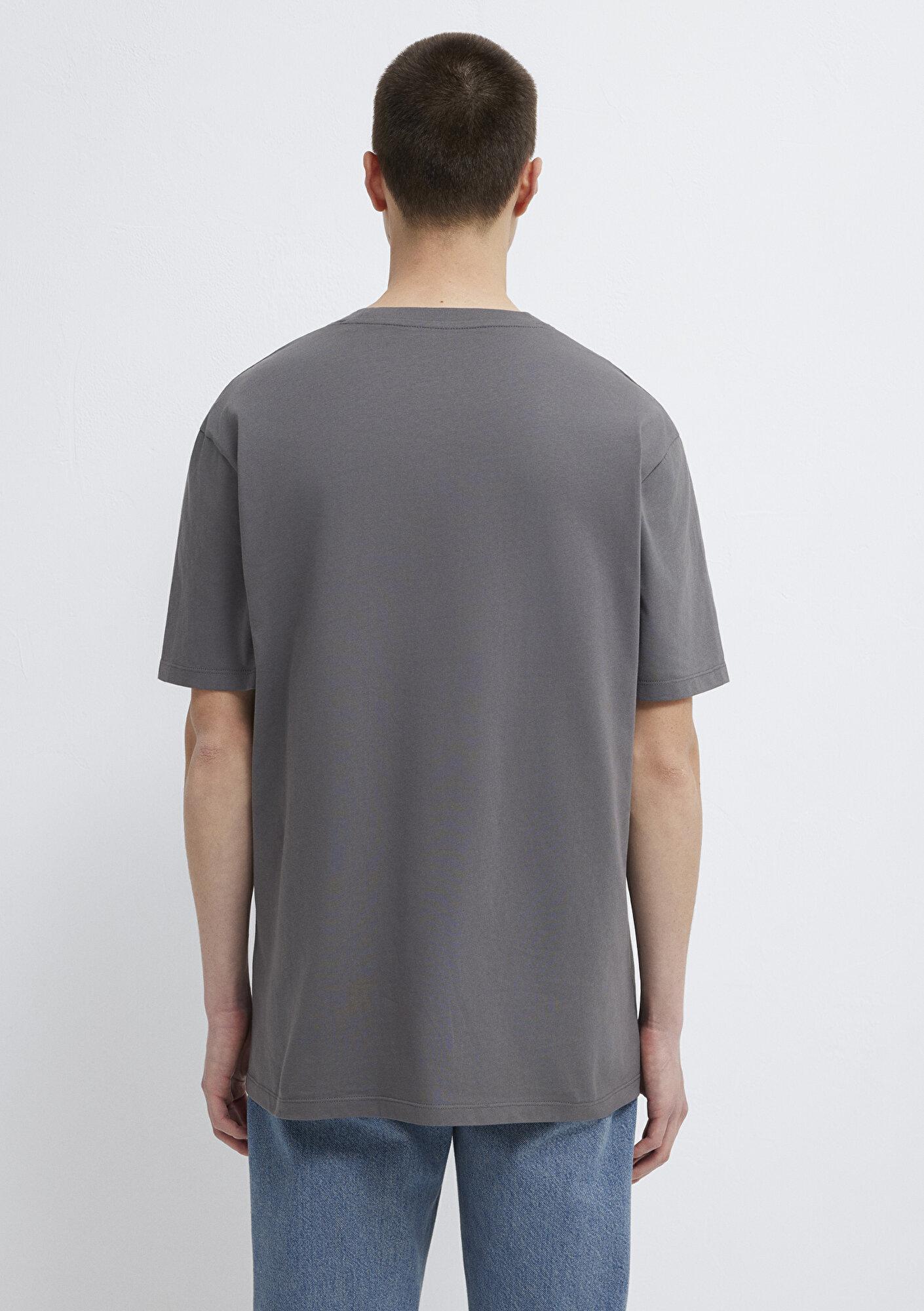 Mavi Antrasit Basic Tişört Loose Fit / Bol Rahat Kesim 066249-86569