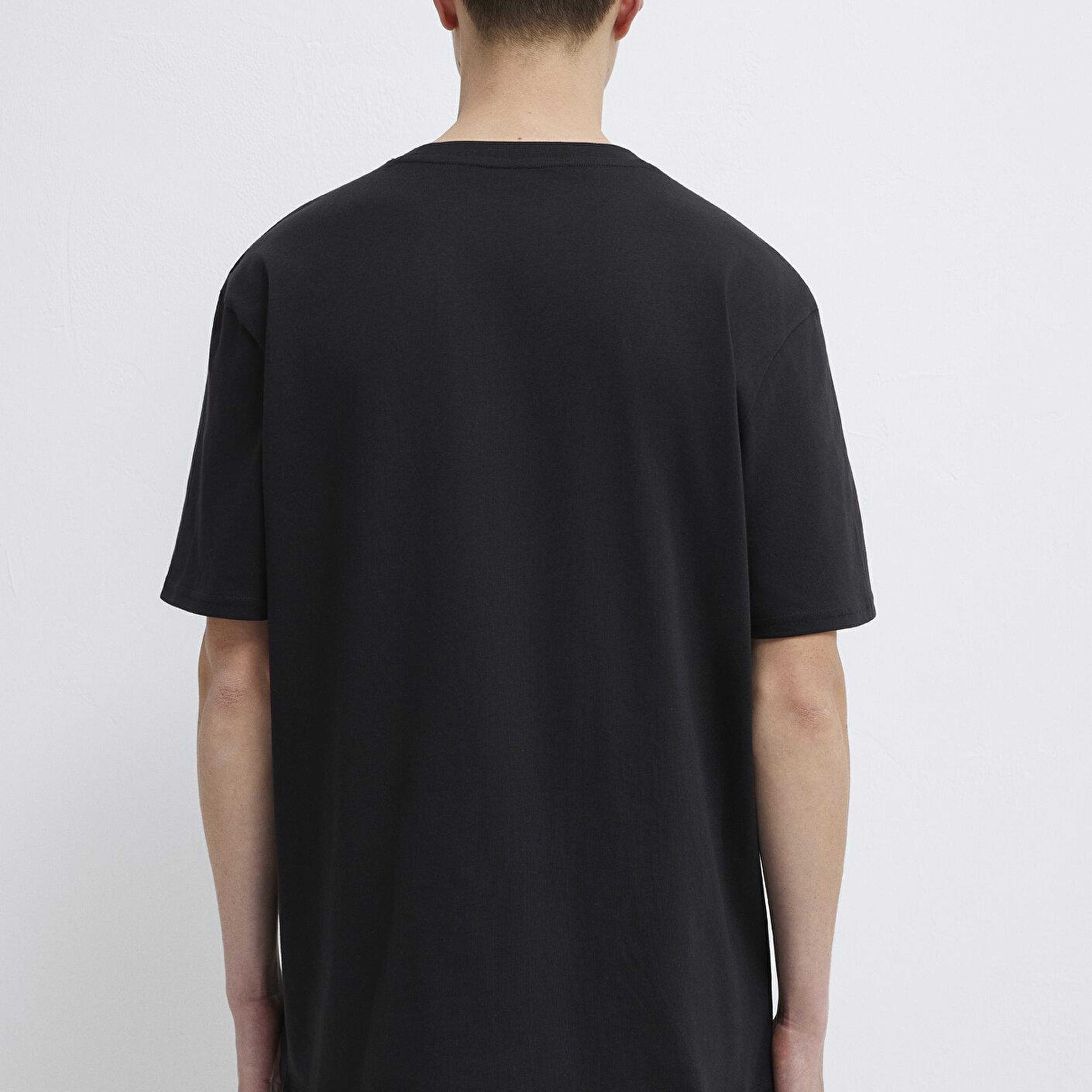 Mavi Mavi Logo Baskılı Siyah Tişört Loose Fit / Bol Rahat Kesim 0611807-900