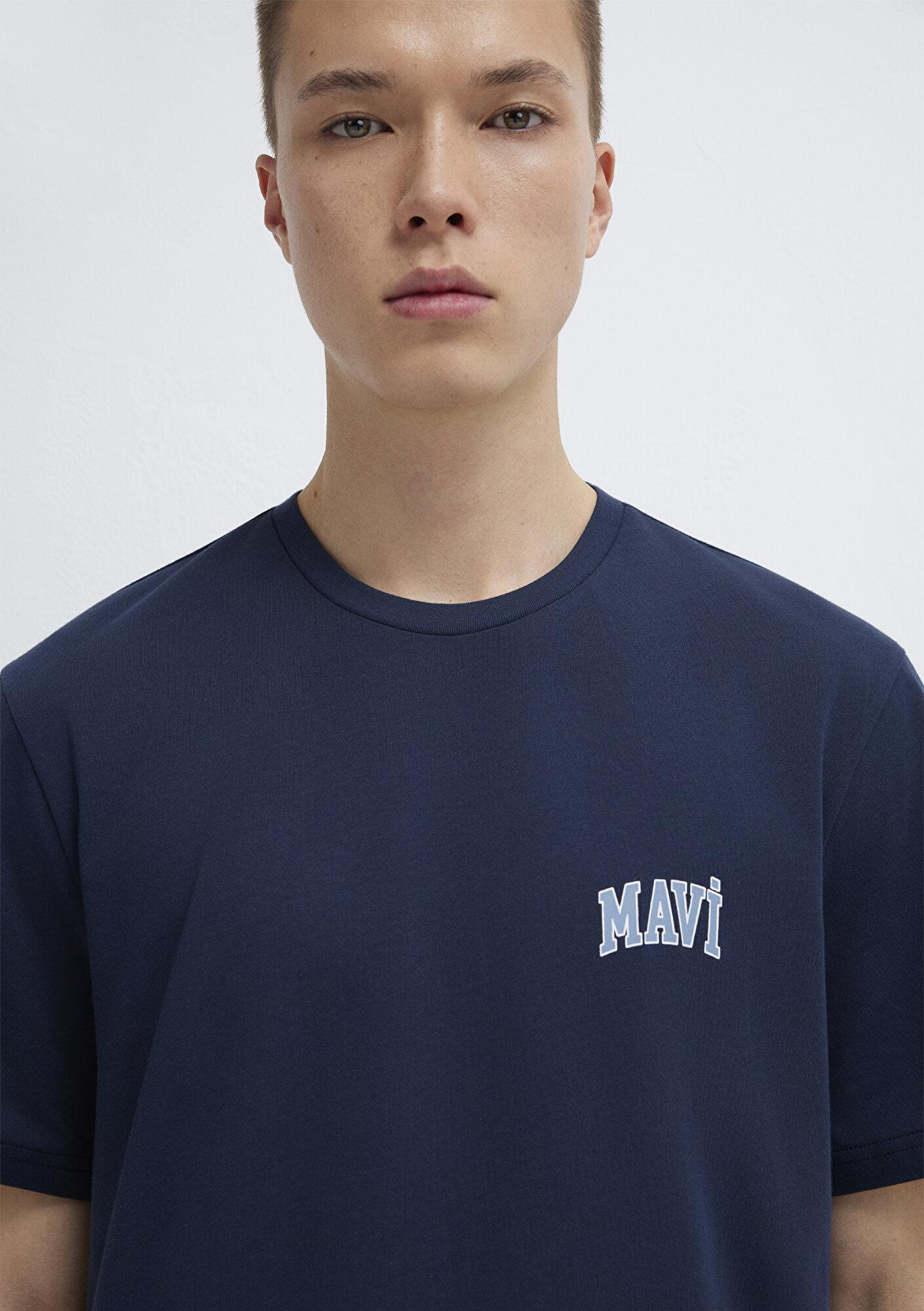 Mavi Mavi Logo Baskılı Lacivert Tişört Regular Fit / Normal Kesim 0611714-70497