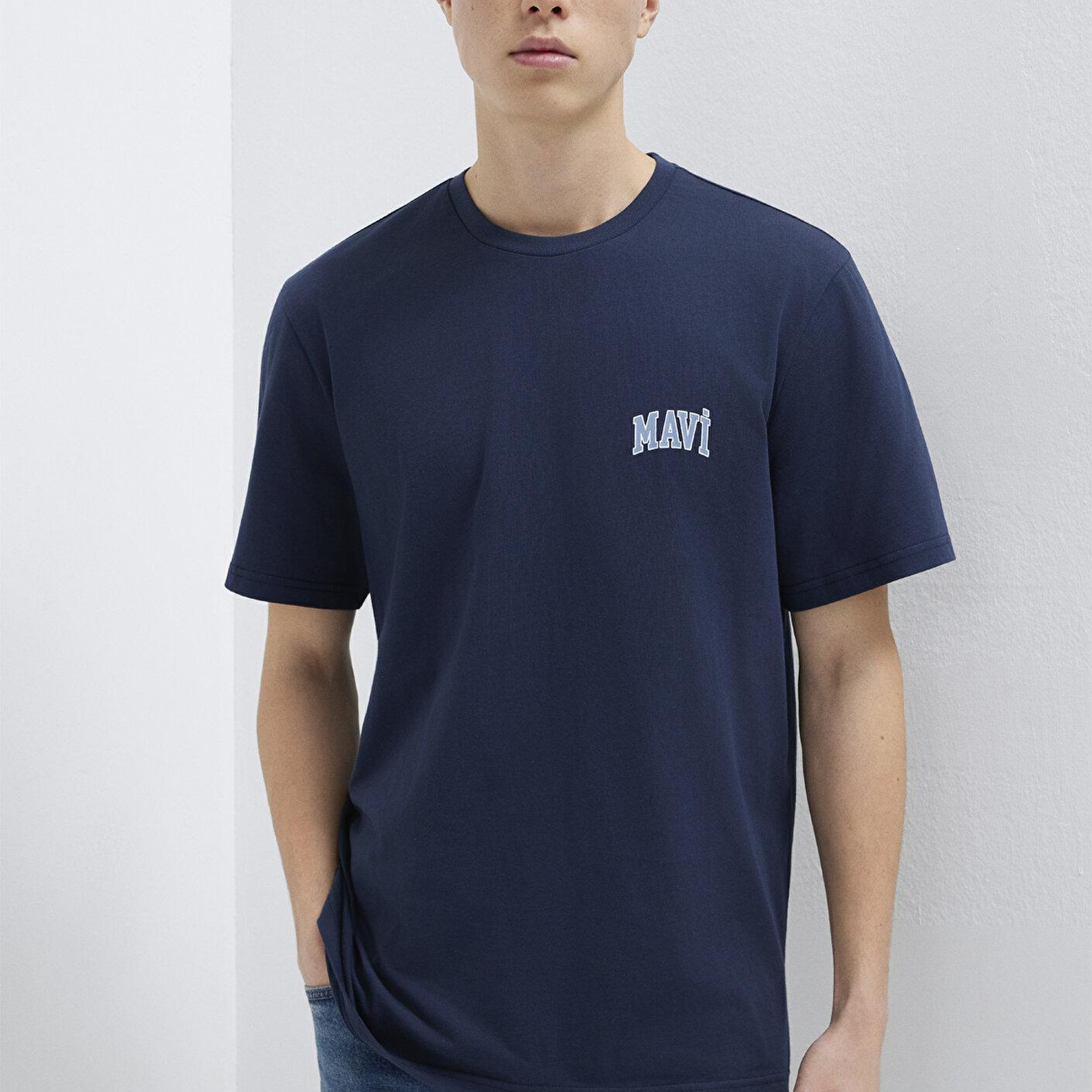 Mavi Mavi Logo Baskılı Lacivert Tişört Regular Fit / Normal Kesim 0611714-70497
