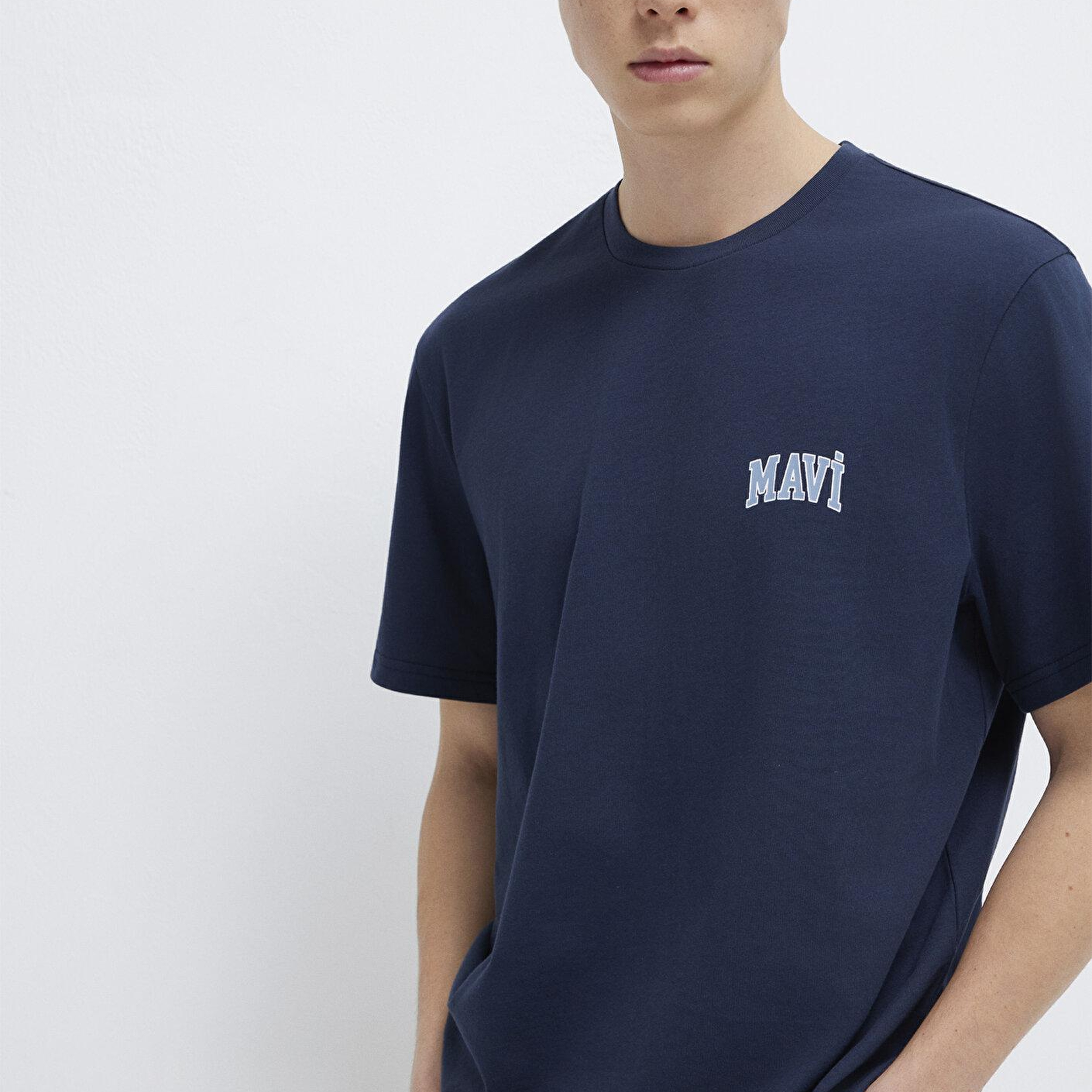 Mavi Mavi Logo Baskılı Lacivert Tişört Regular Fit / Normal Kesim 0611714-70497