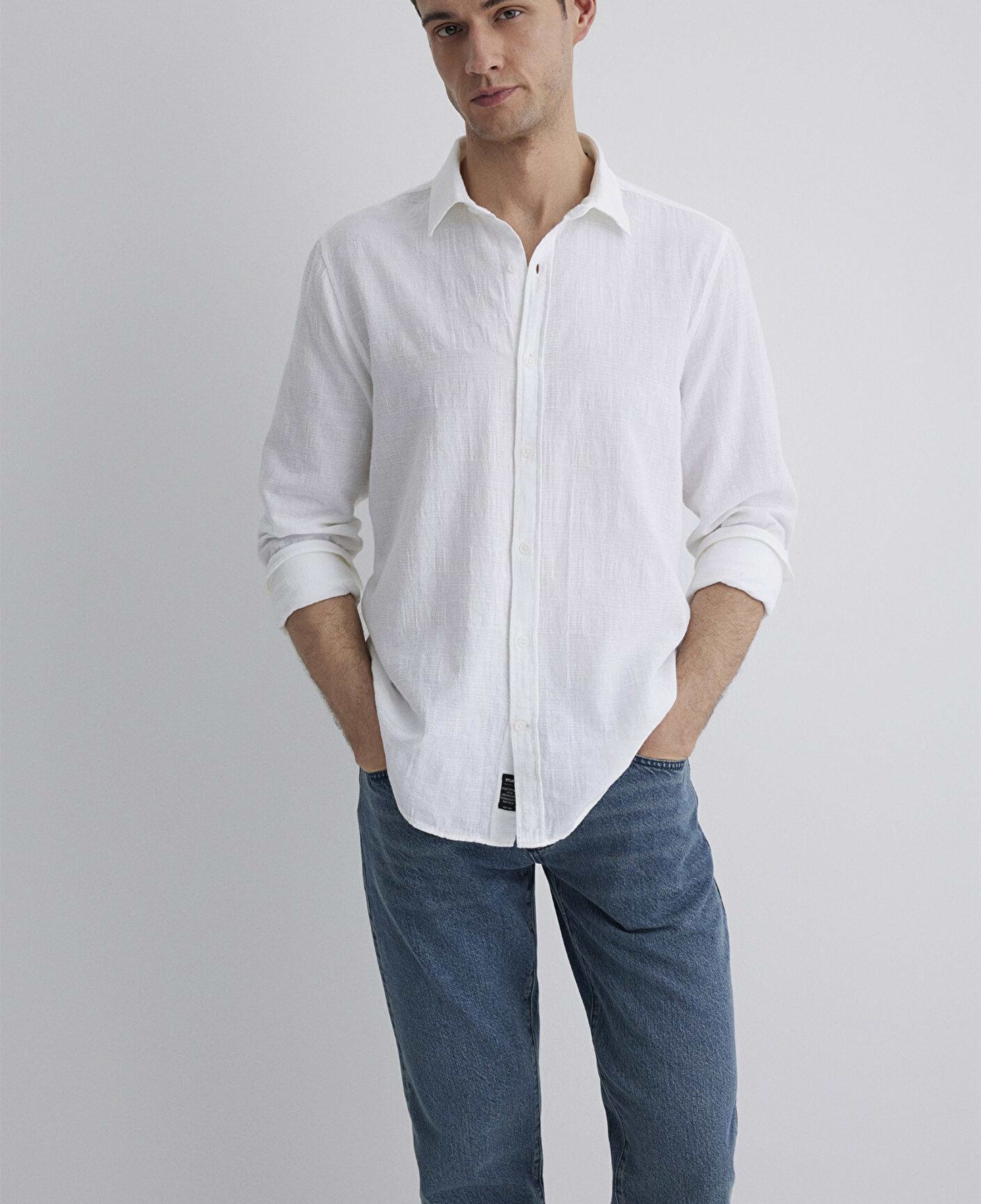 Mavi Beyaz Gömlek Slim Fit / Dar Kesim 0211548-70057