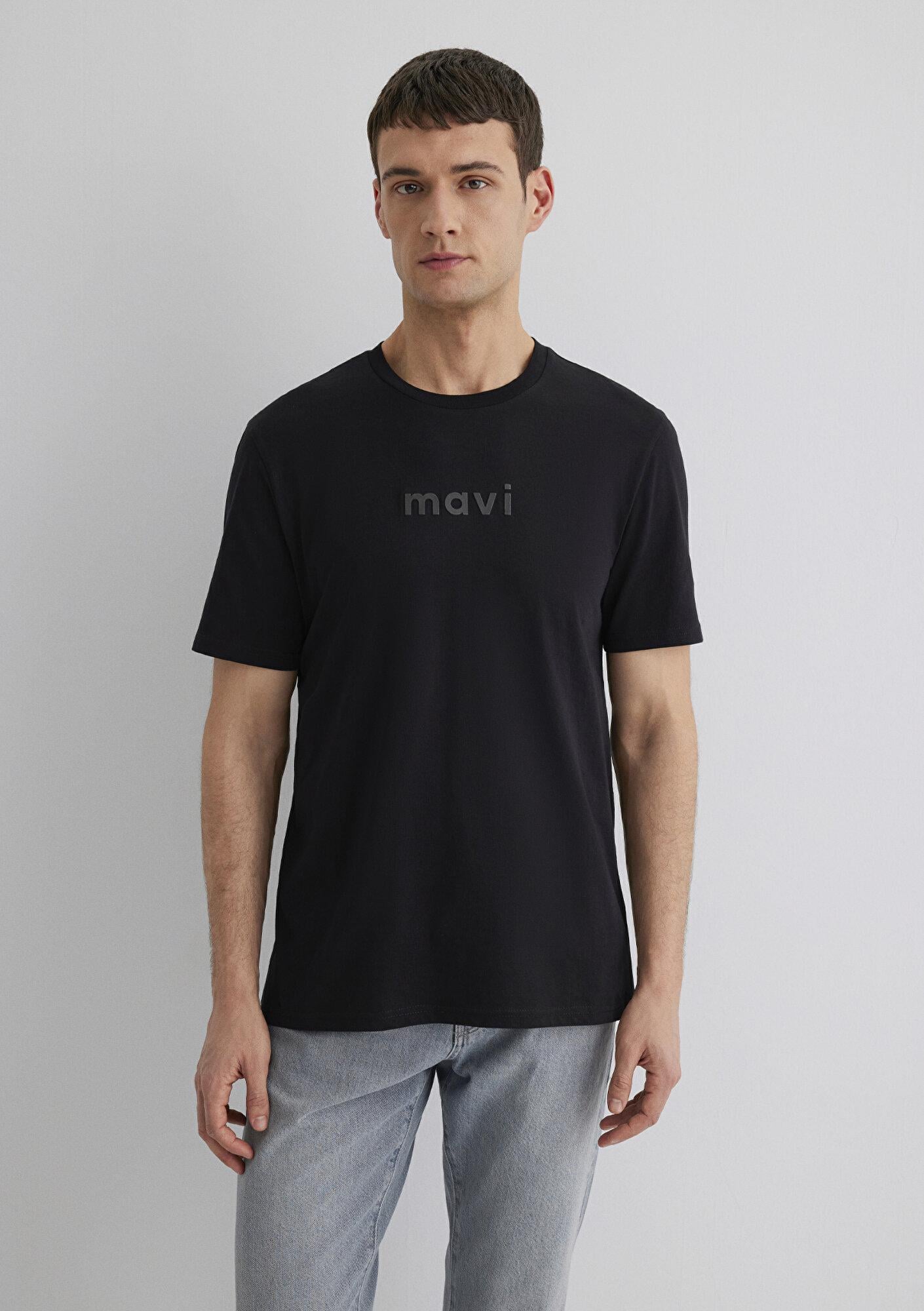 Mavi Mavi Logo Baskılı Siyah Tişört Regular Fit / Normal Kesim 0612732-900