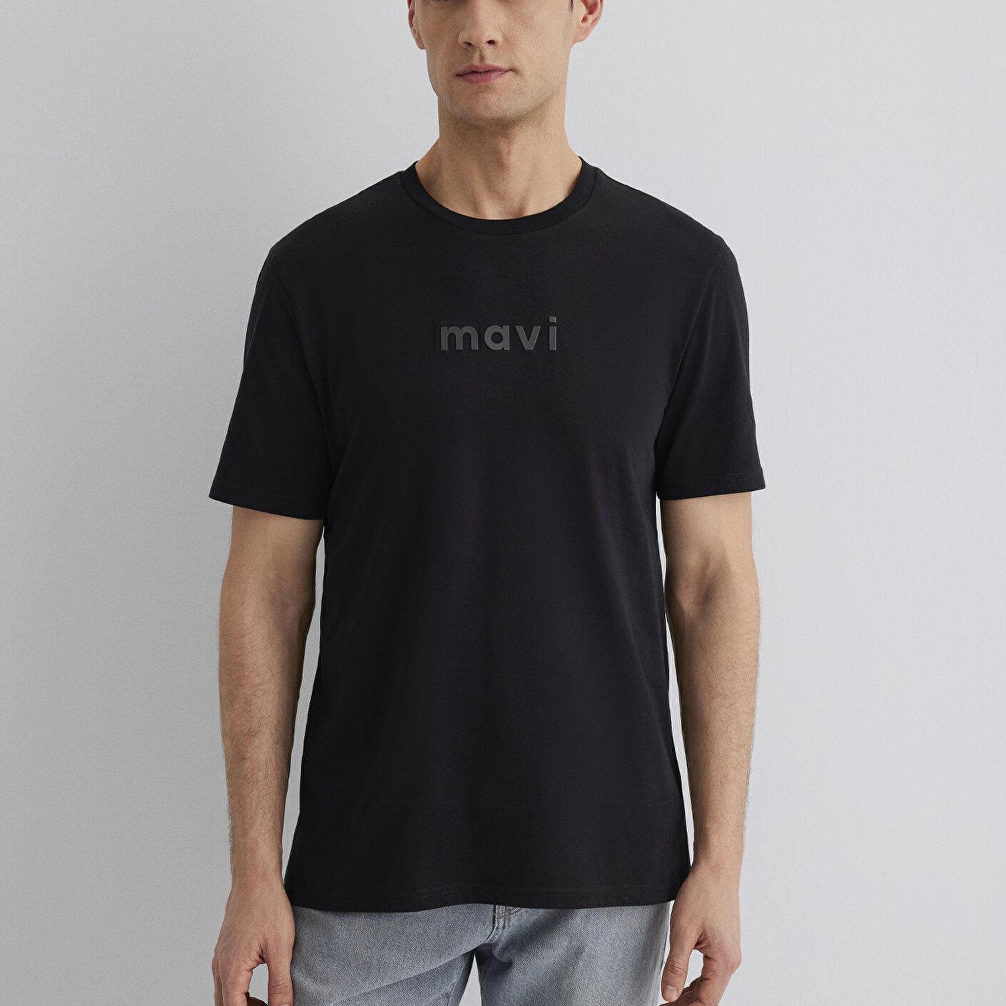 Mavi Mavi Logo Baskılı Siyah Tişört Regular Fit / Normal Kesim 0612732-900