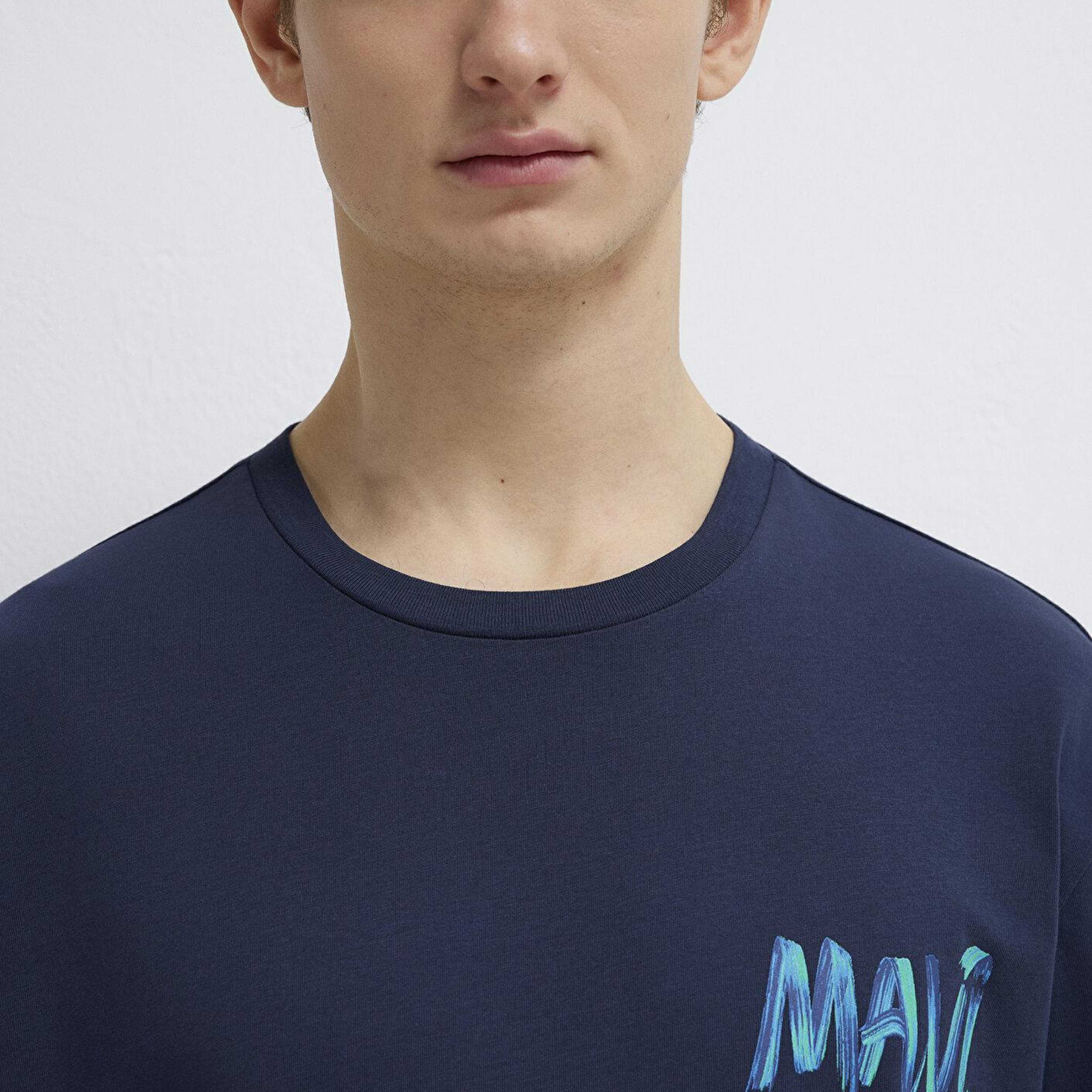 Mavi Mavi Baskılı Lacivert Tişört Loose Fit / Bol Rahat Kesim 0612468-70490