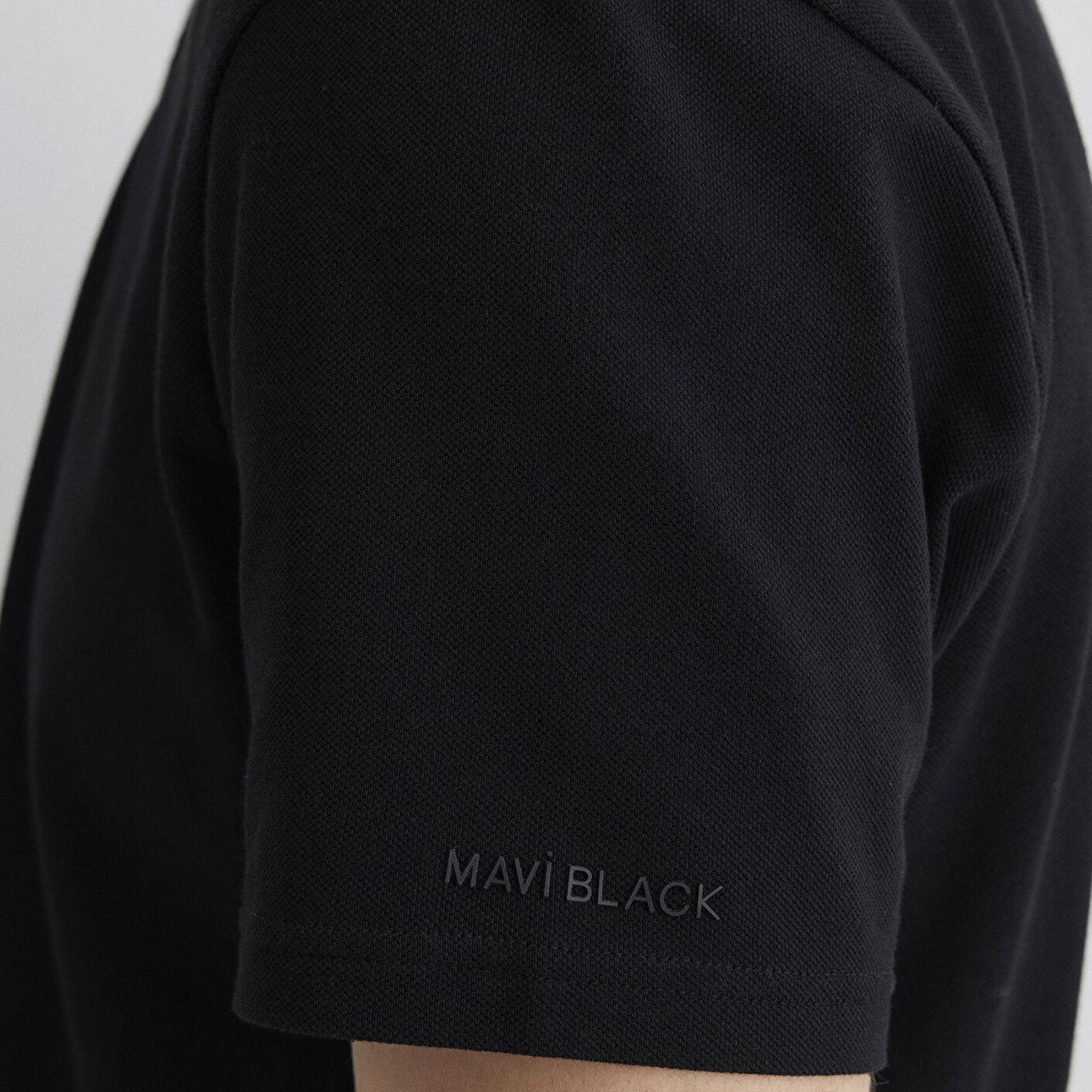 Mavi Yarı Fermuarlı Siyah Polo Tişört Regular Fit / Normal Kesim 0612525-900