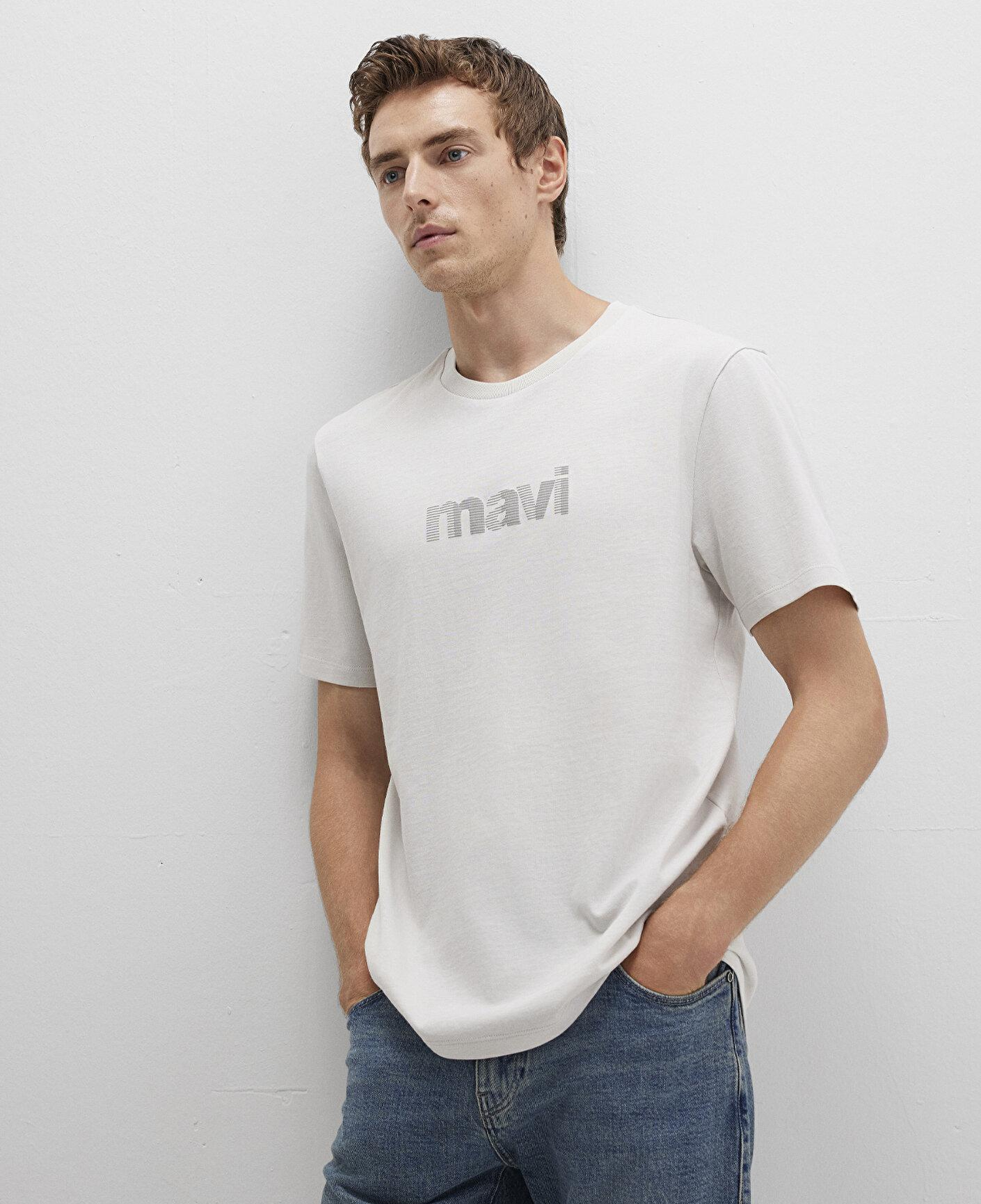 Mavi Mavi Logo Baskılı Gri Tişört Regular Fit / Normal Kesim 0612936-80192