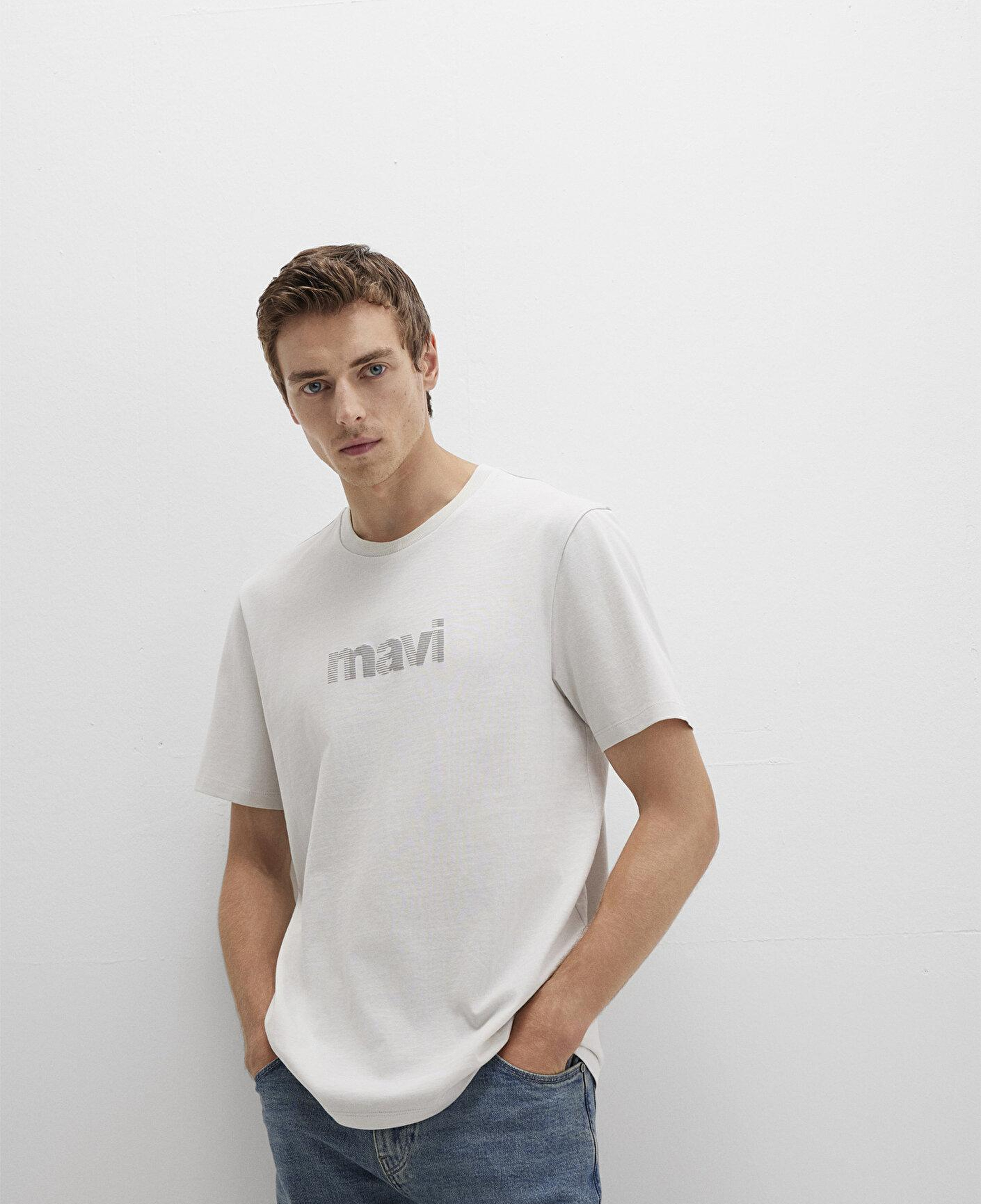 Mavi Mavi Logo Baskılı Gri Tişört Regular Fit / Normal Kesim 0612936-80192