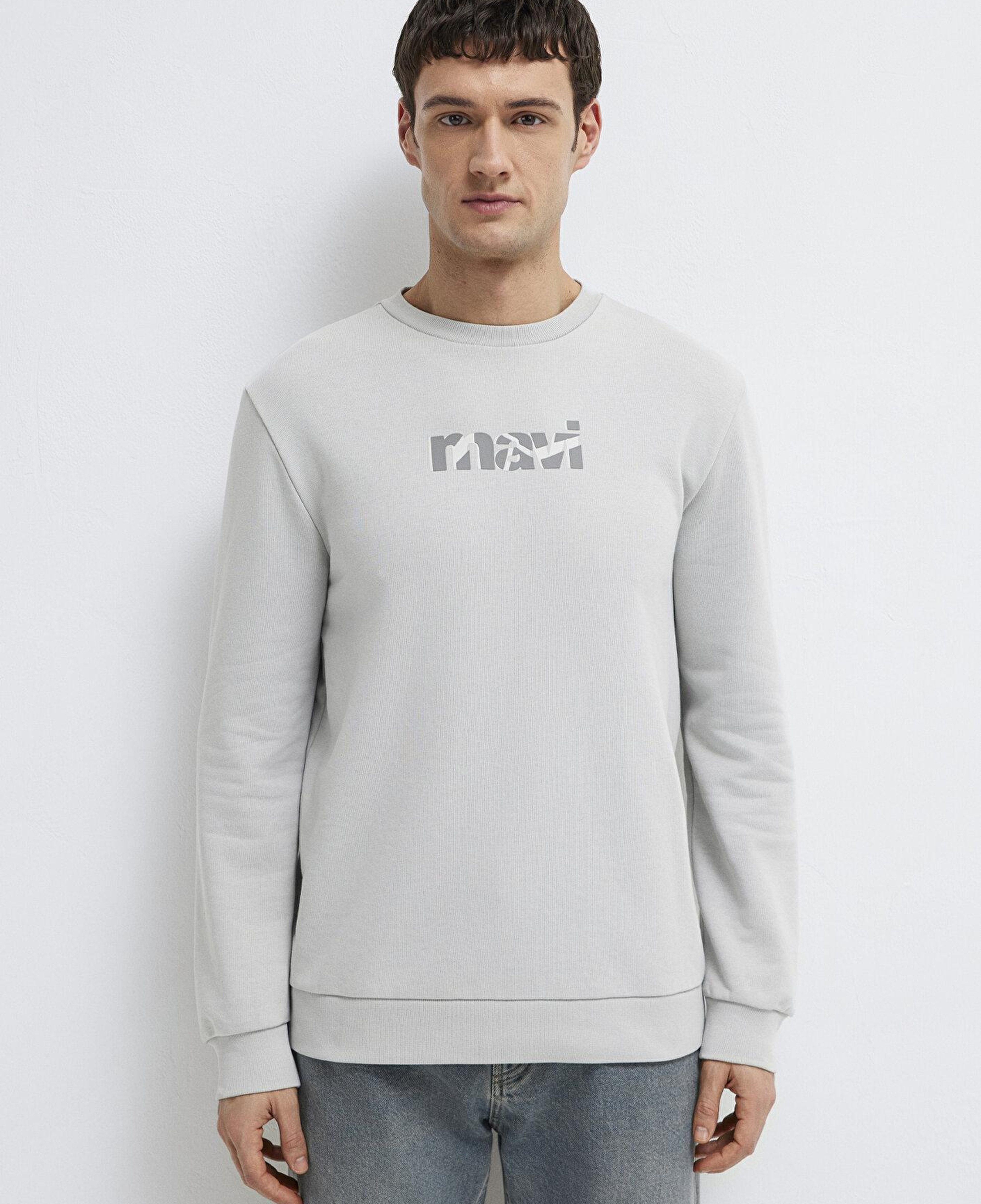 Mavi Mavi Logo Baskılı Gri Sweatshirt 0S10402-70075