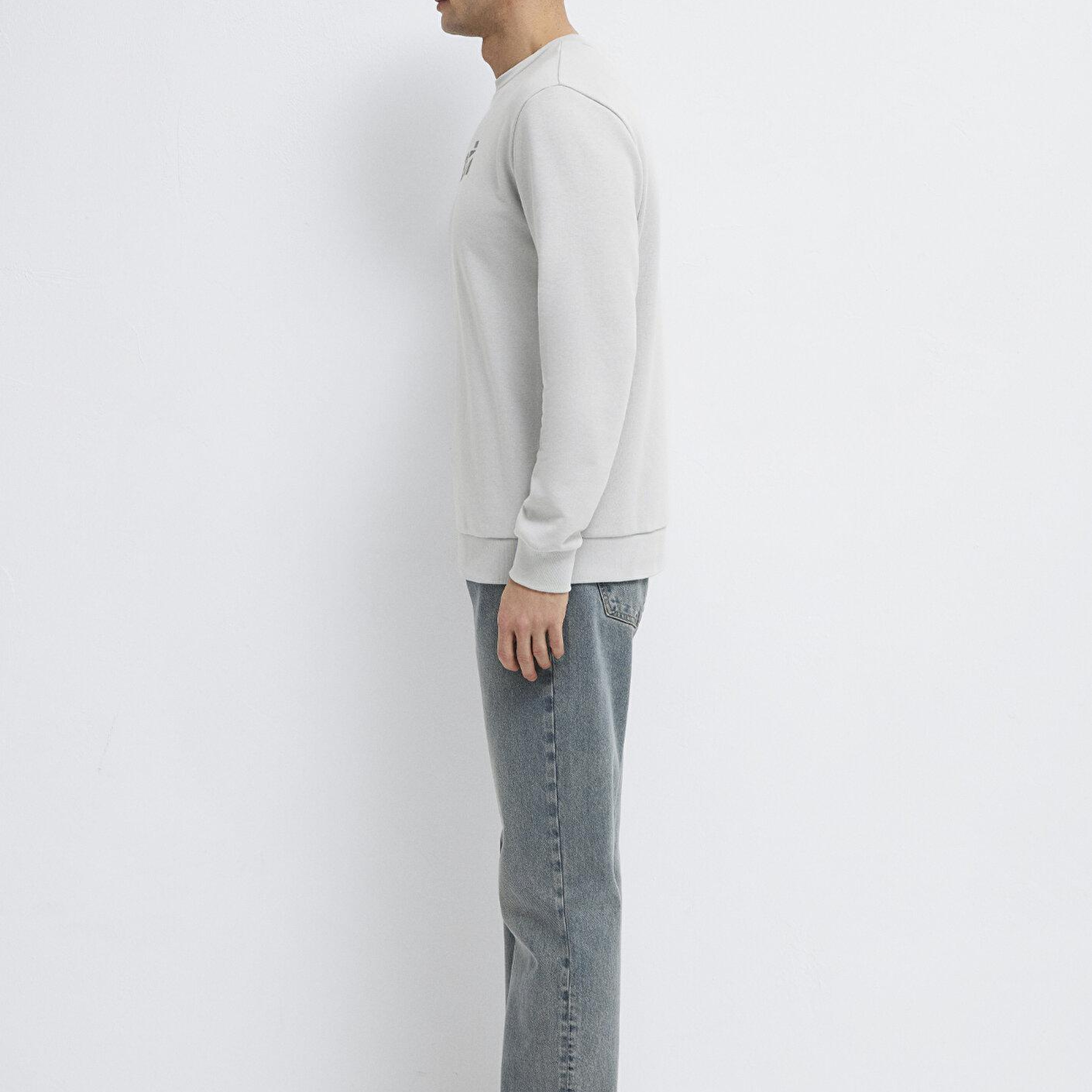 Mavi Mavi Logo Baskılı Gri Sweatshirt 0S10402-70075