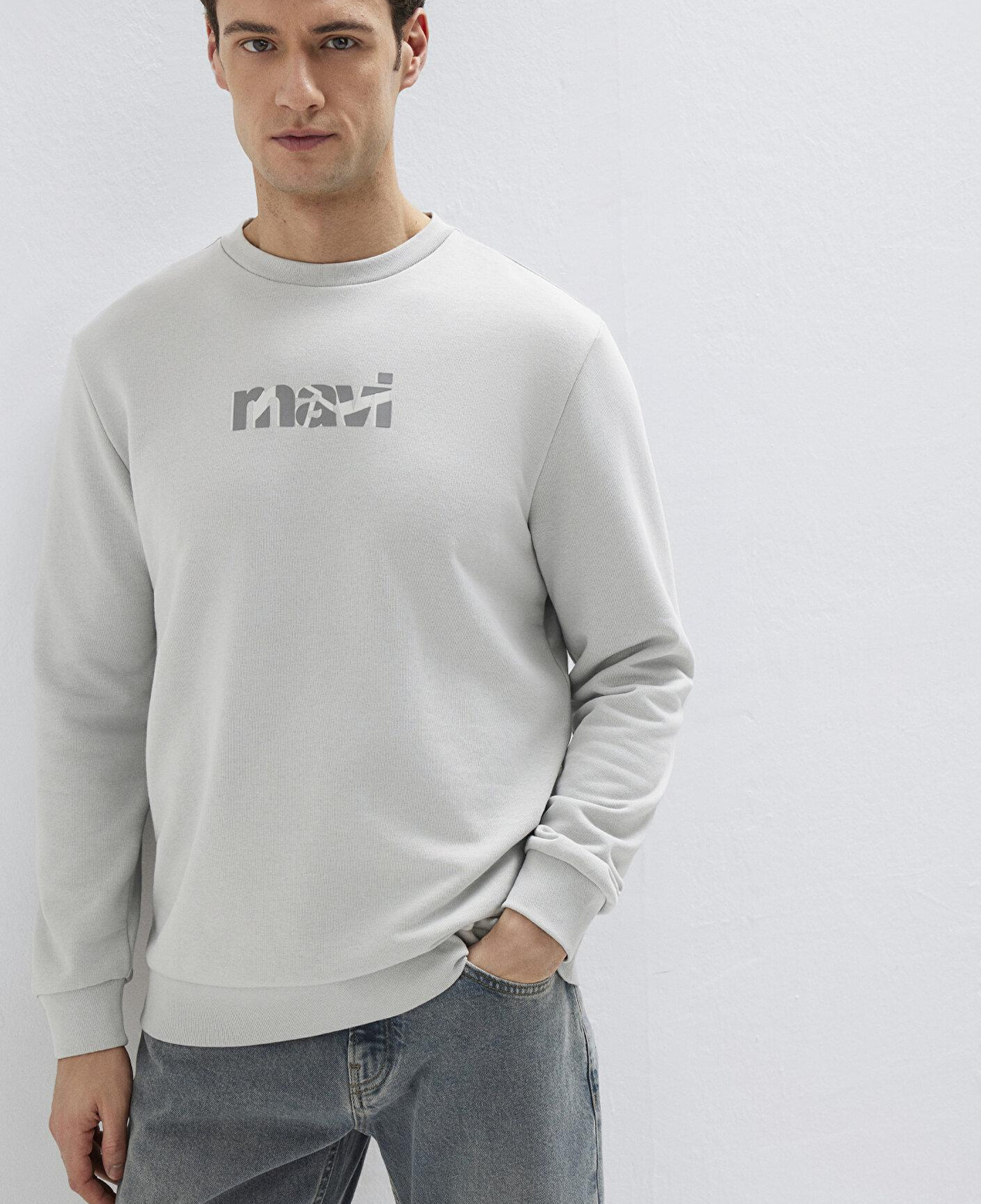 Mavi Mavi Logo Baskılı Gri Sweatshirt 0S10402-70075