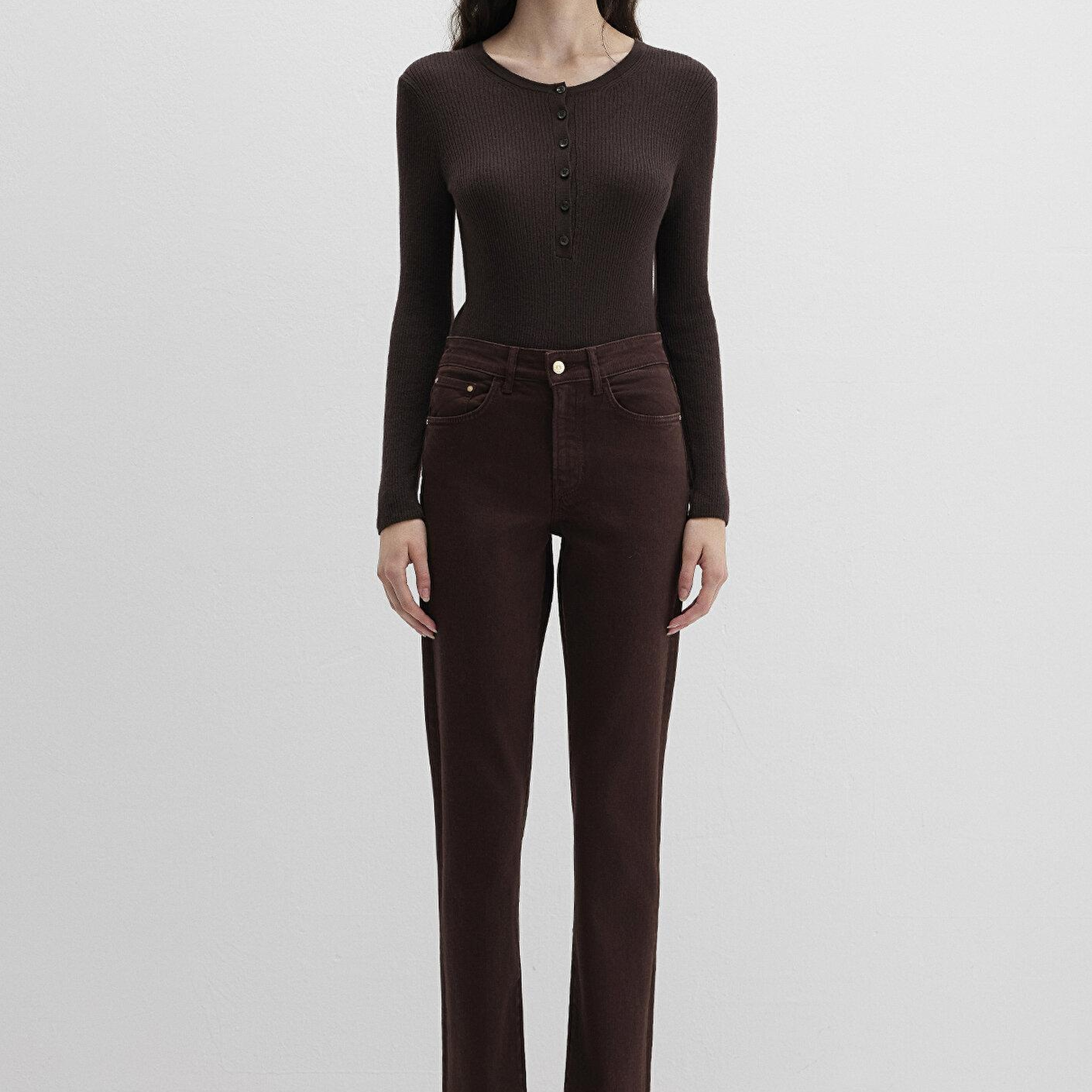 Mavi New York Kahverengi Gabardin Pantolon 101441-91340