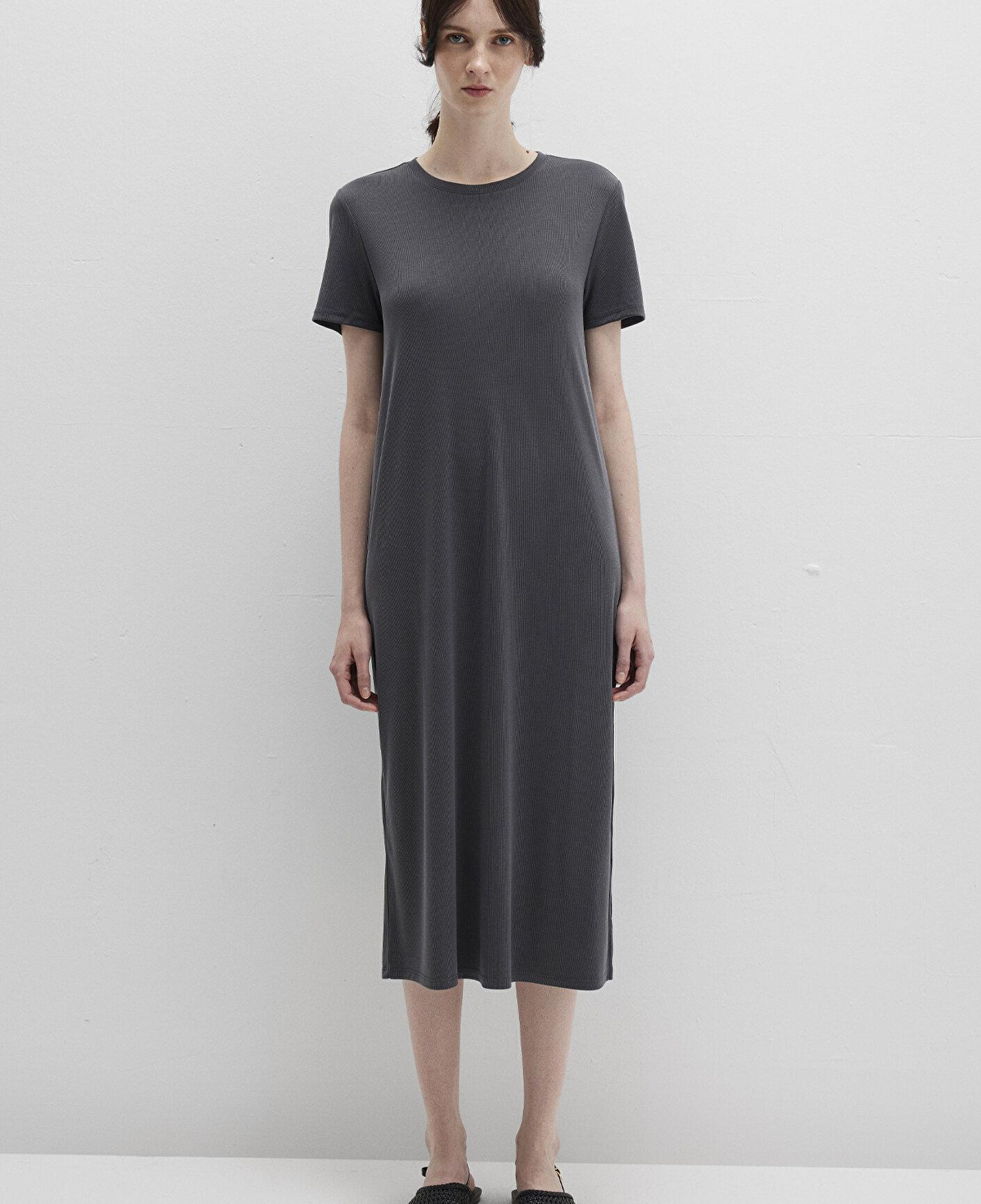 Mavi Antrasit (TENCEL™) Modal Karışımlı Midi Elbise 1310777-70095