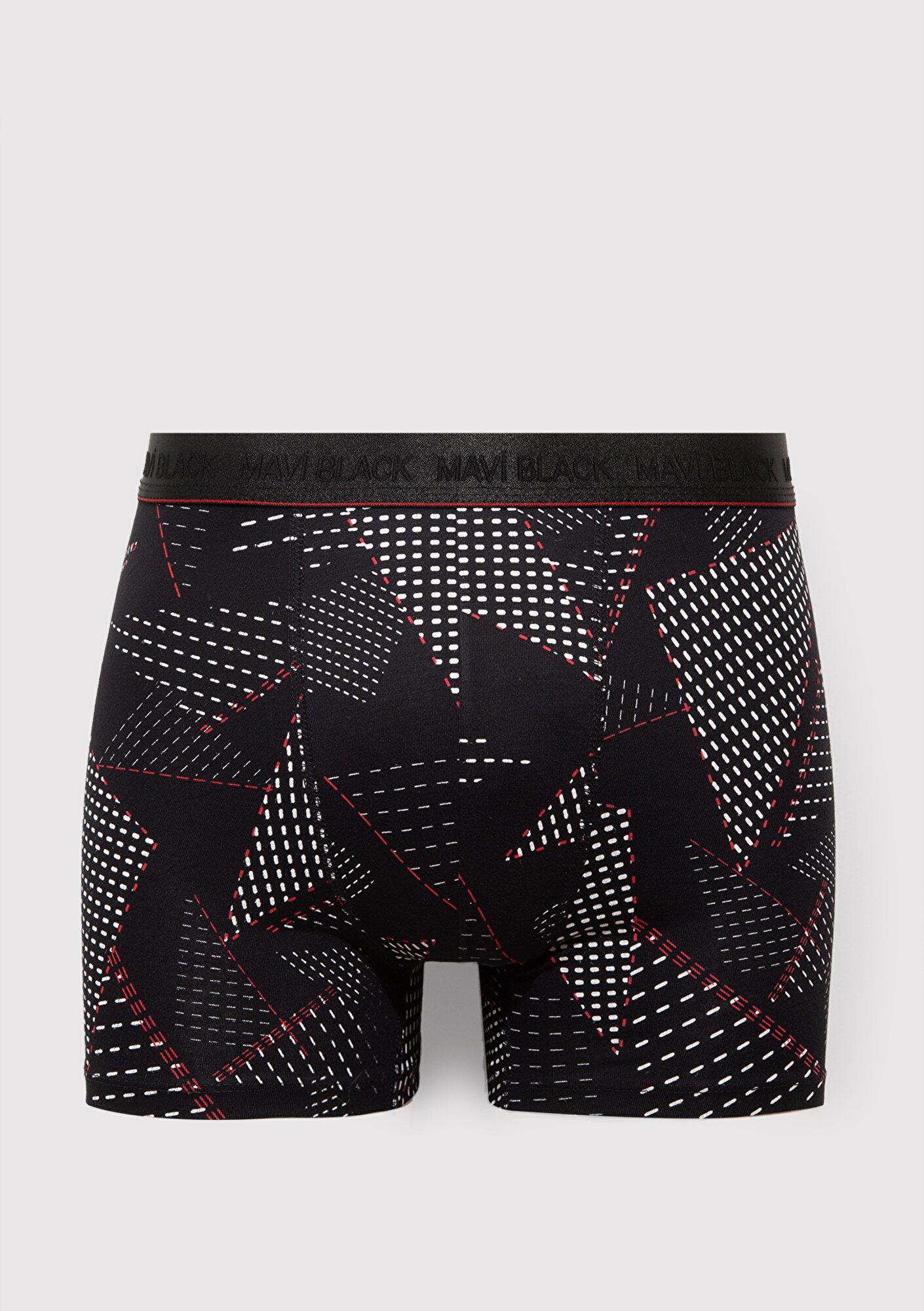 Mavi Baskılı Siyah Boxer 0912177-900