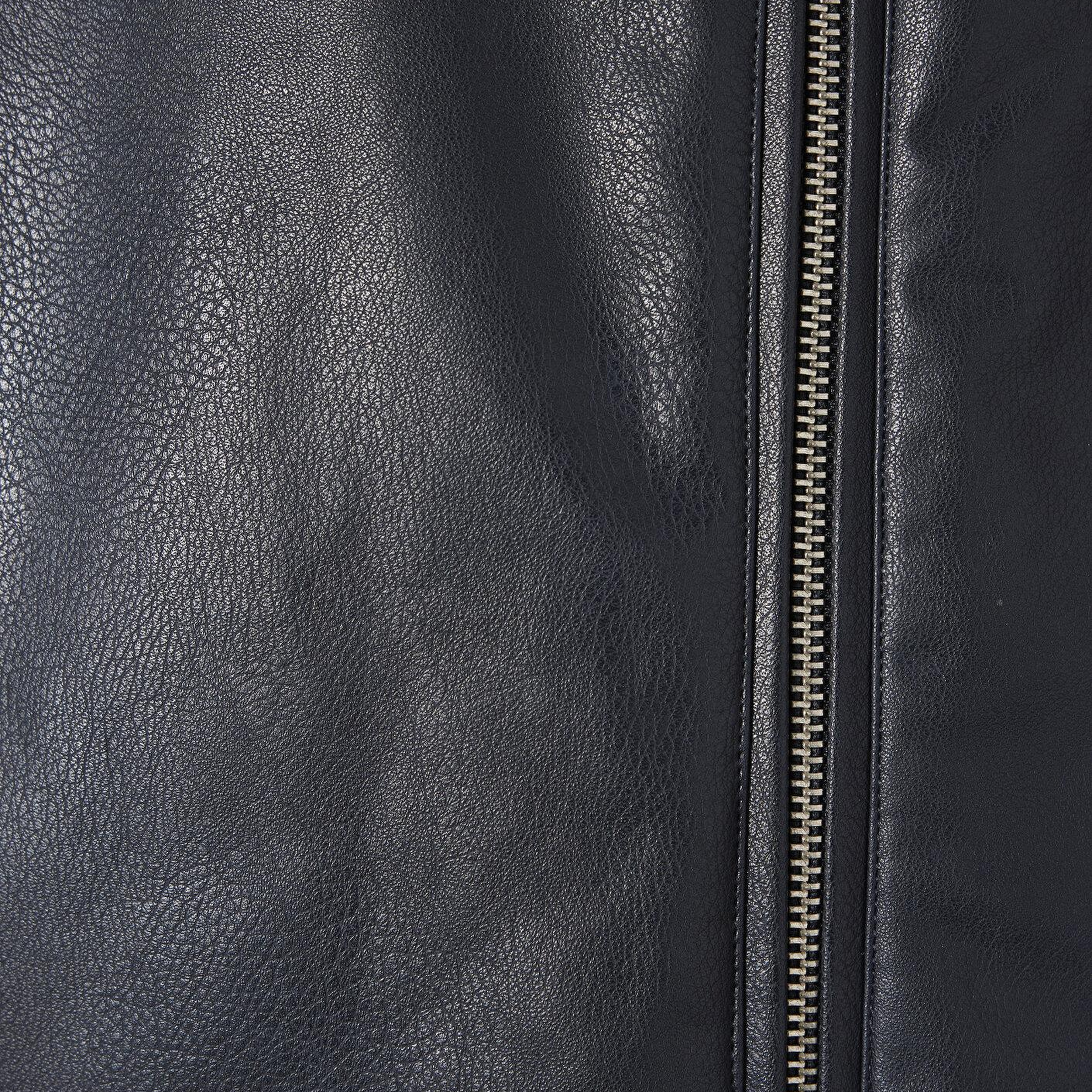 Mavi Lacivert Suni Deri Ceket Oversize / Geniş Kesim 1110614-90372