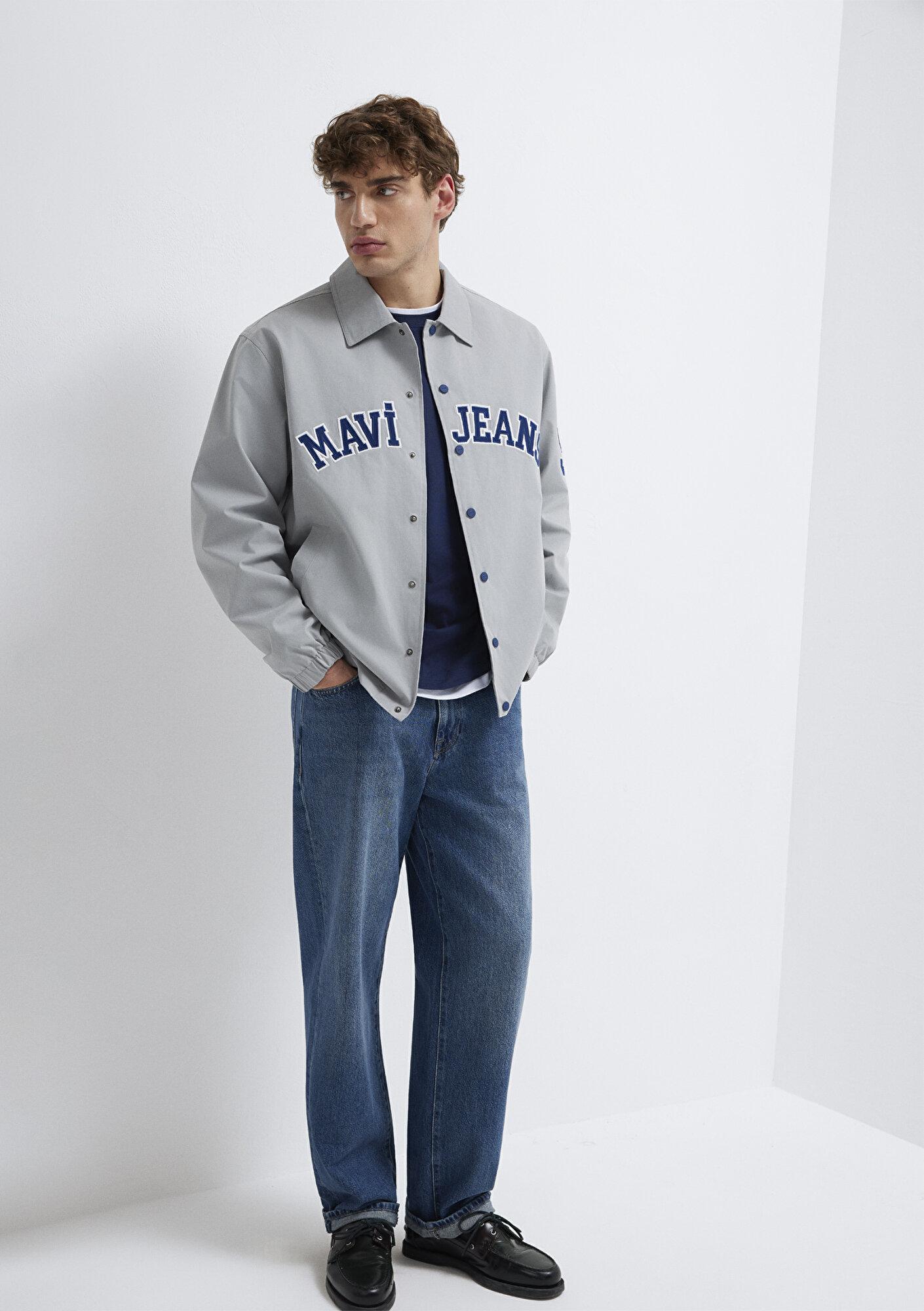 Mavi Mavi Jeans Logo Nakışlı Gri Ceket 0110769-82824