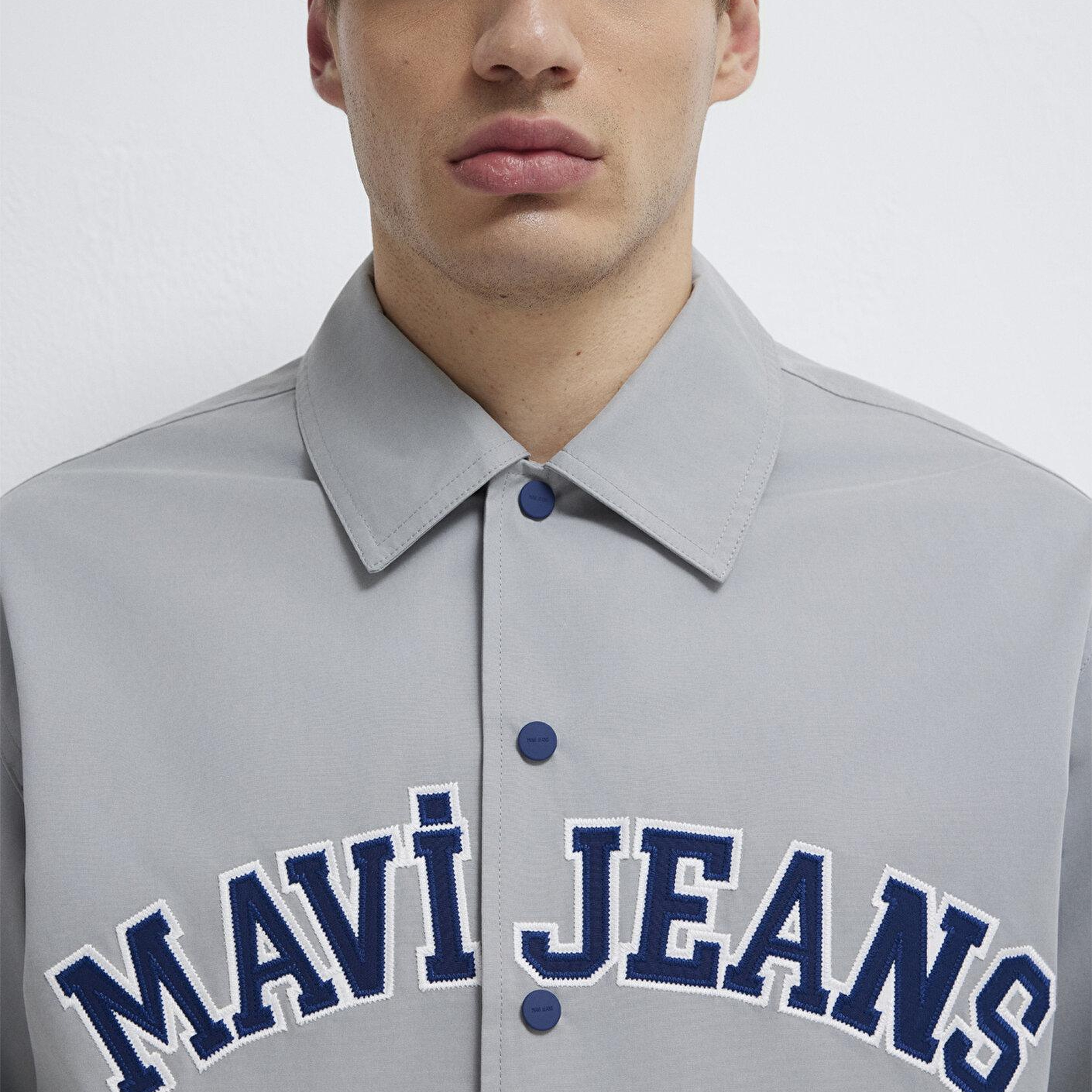 Mavi Mavi Jeans Logo Nakışlı Gri Ceket 0110769-82824