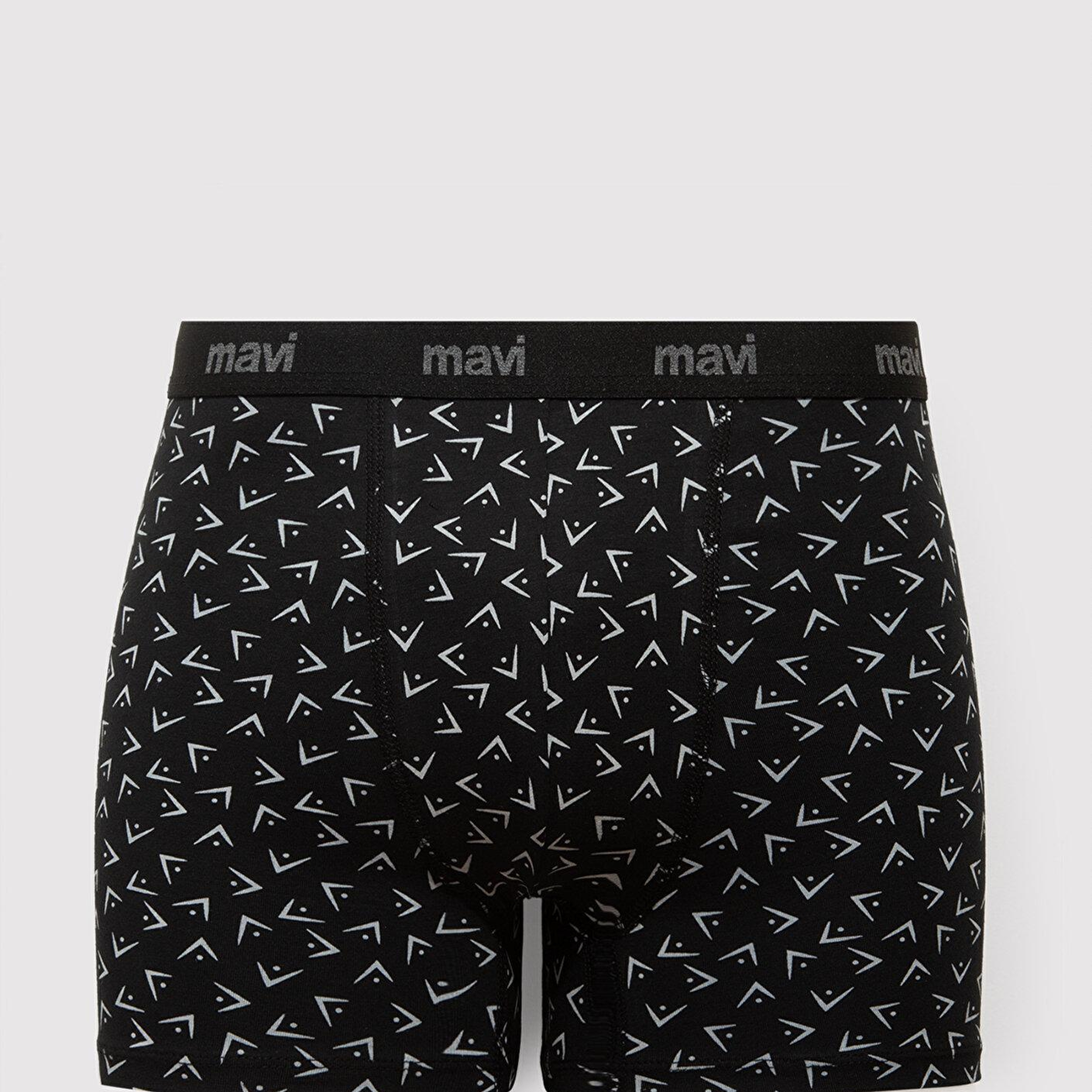 Mavi 3lü Siyah Baskılı Boxer 0912225-900