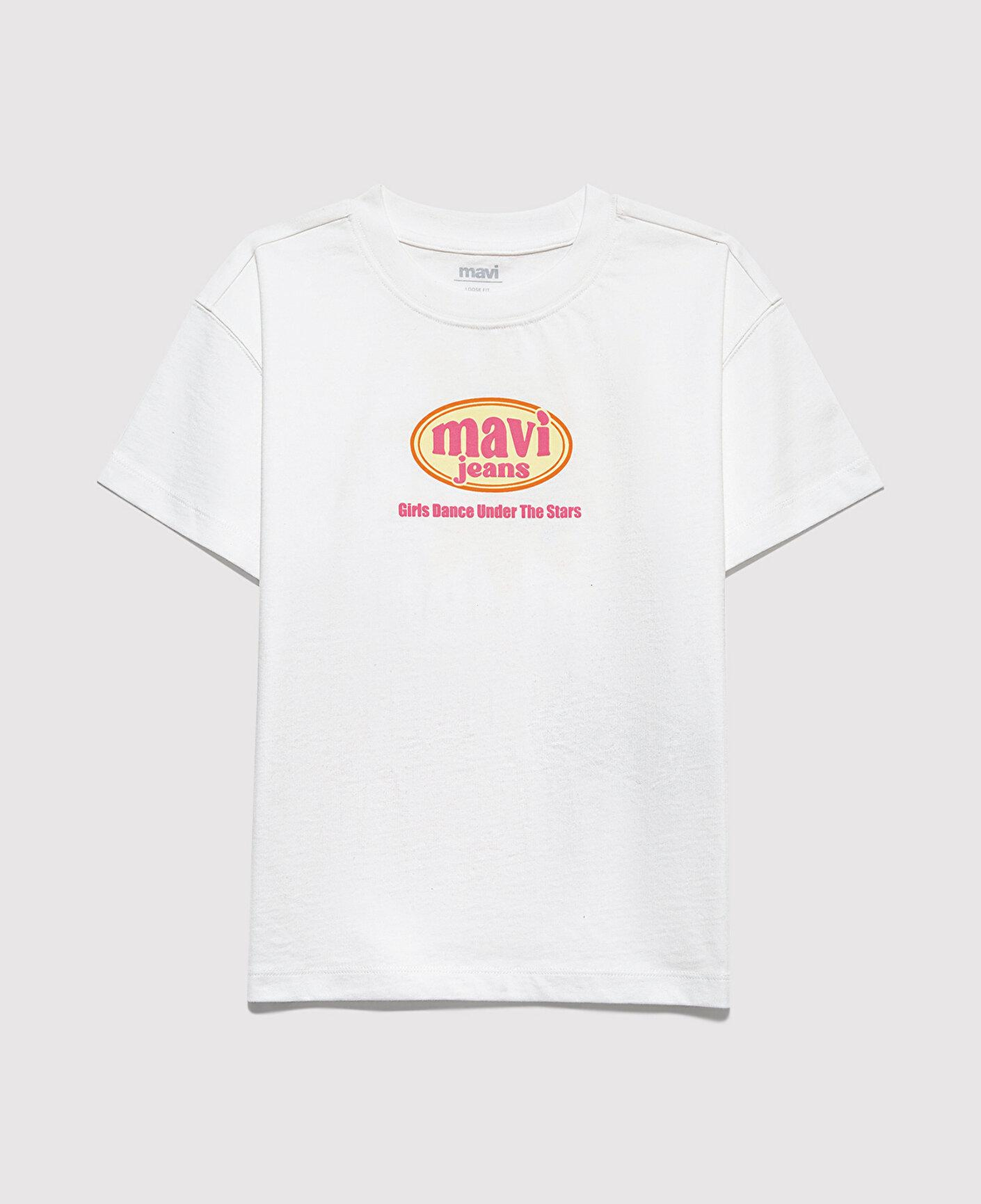 Mavi Mavi Jeans Baskılı Ekru Tişört Loose Fit / Bol Rahat Kesim 7610391-70057