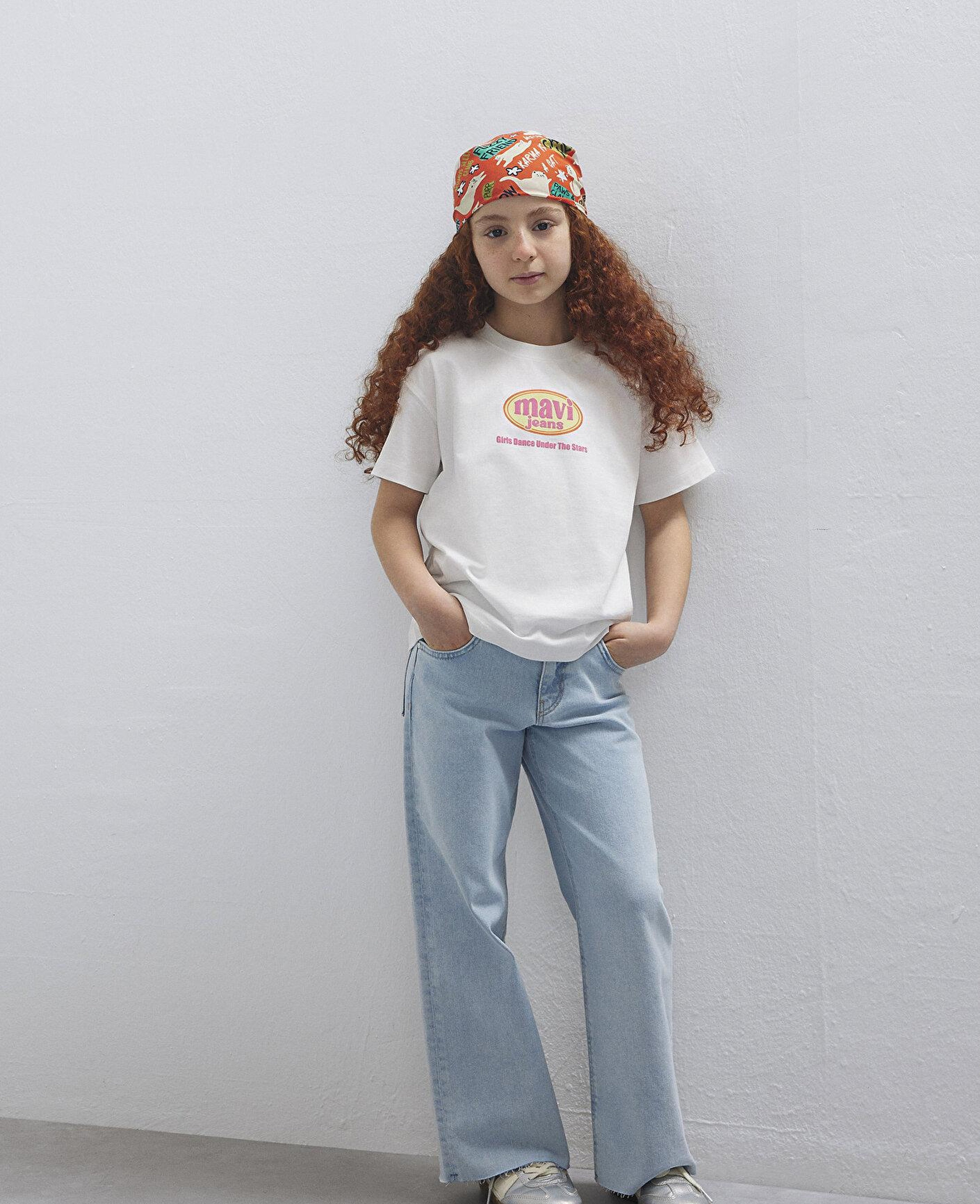 Mavi Mavi Jeans Baskılı Ekru Tişört Loose Fit / Bol Rahat Kesim 7610391-70057