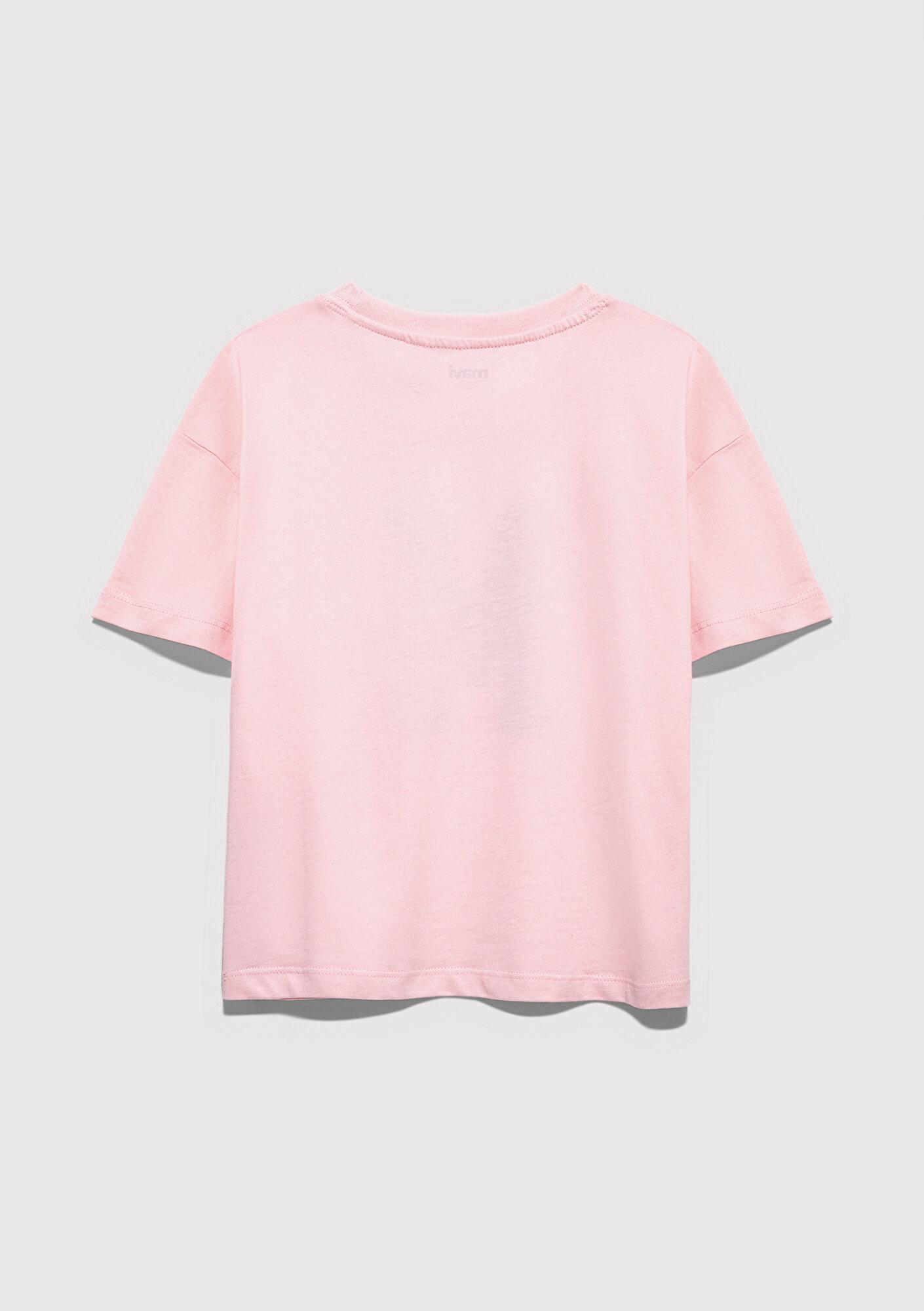 Mavi M Logo Baskılı Pembe Tişört Loose Fit / Bol Rahat Kesim 7610390-71007