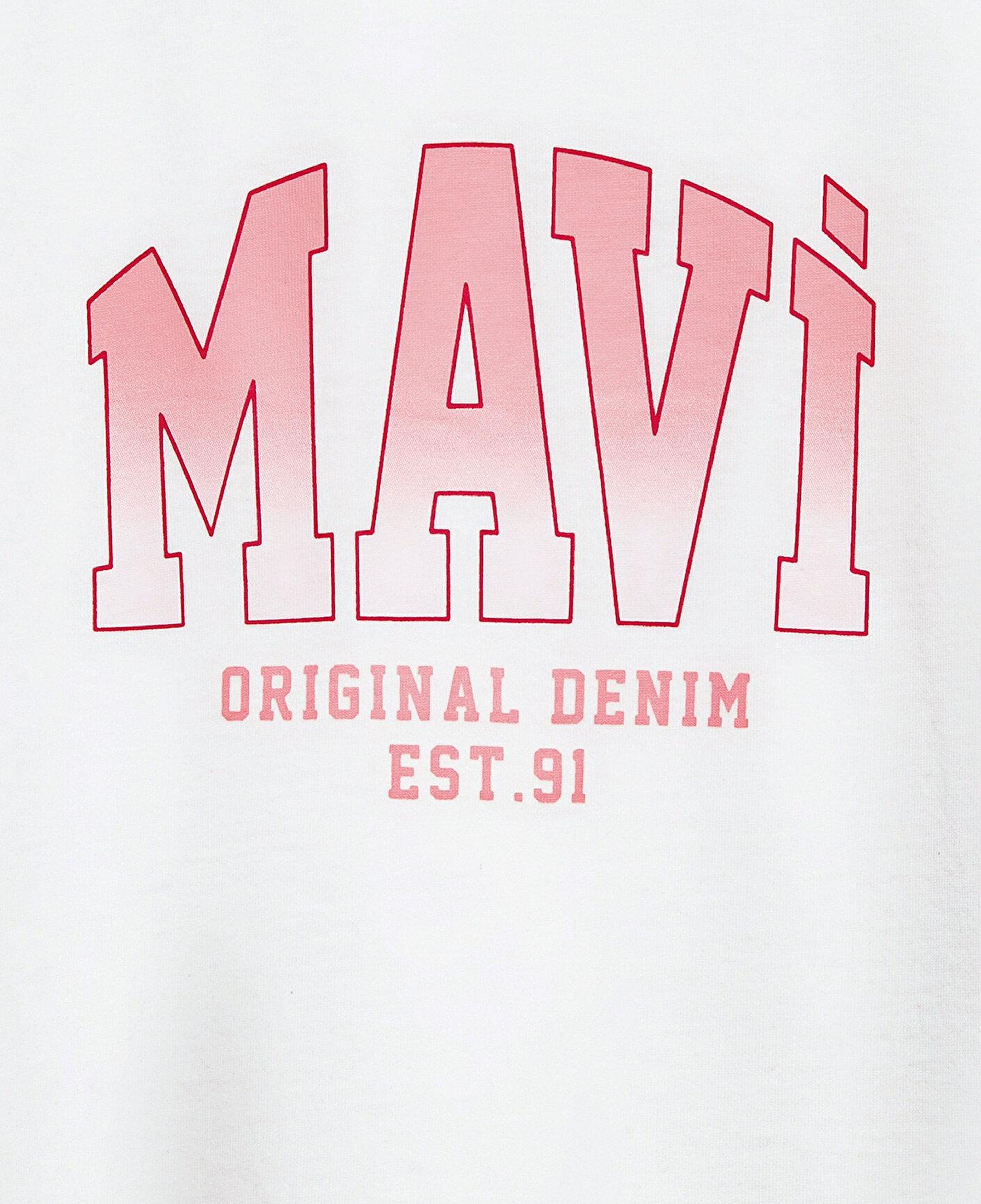 Mavi Mavi Logo Baskılı Ekru Tişört Loose Fit / Bol Rahat Kesim 7610386-70057