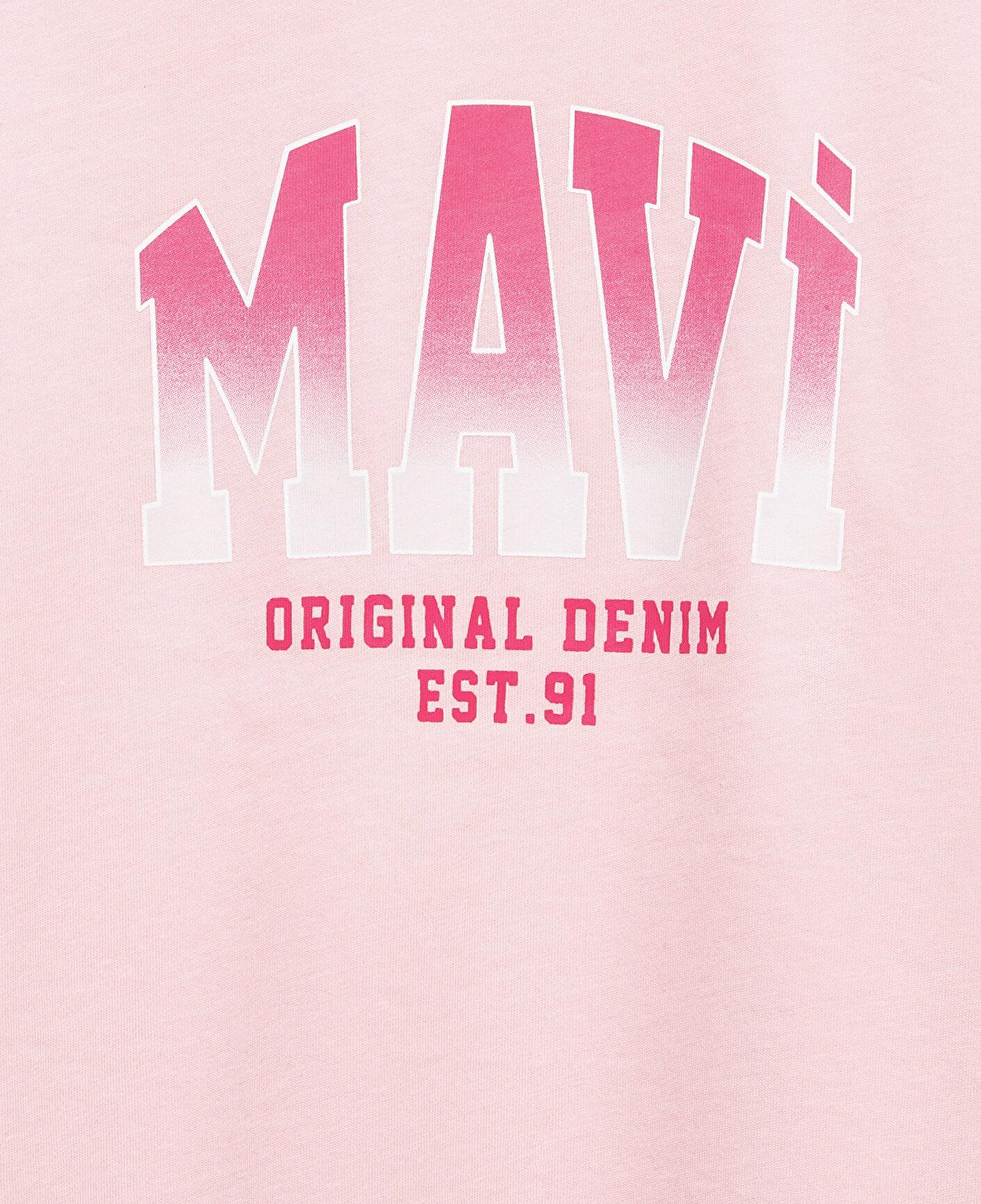 Mavi Mavi Logo Baskılı Pembe Tişört Loose Fit / Bol Rahat Kesim 7610386-71007