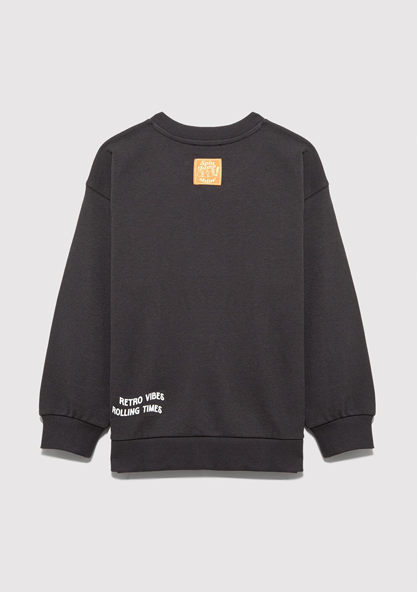 Mavi Roll Like Baskılı Antrasit Sweatshirt 6S10179-70087