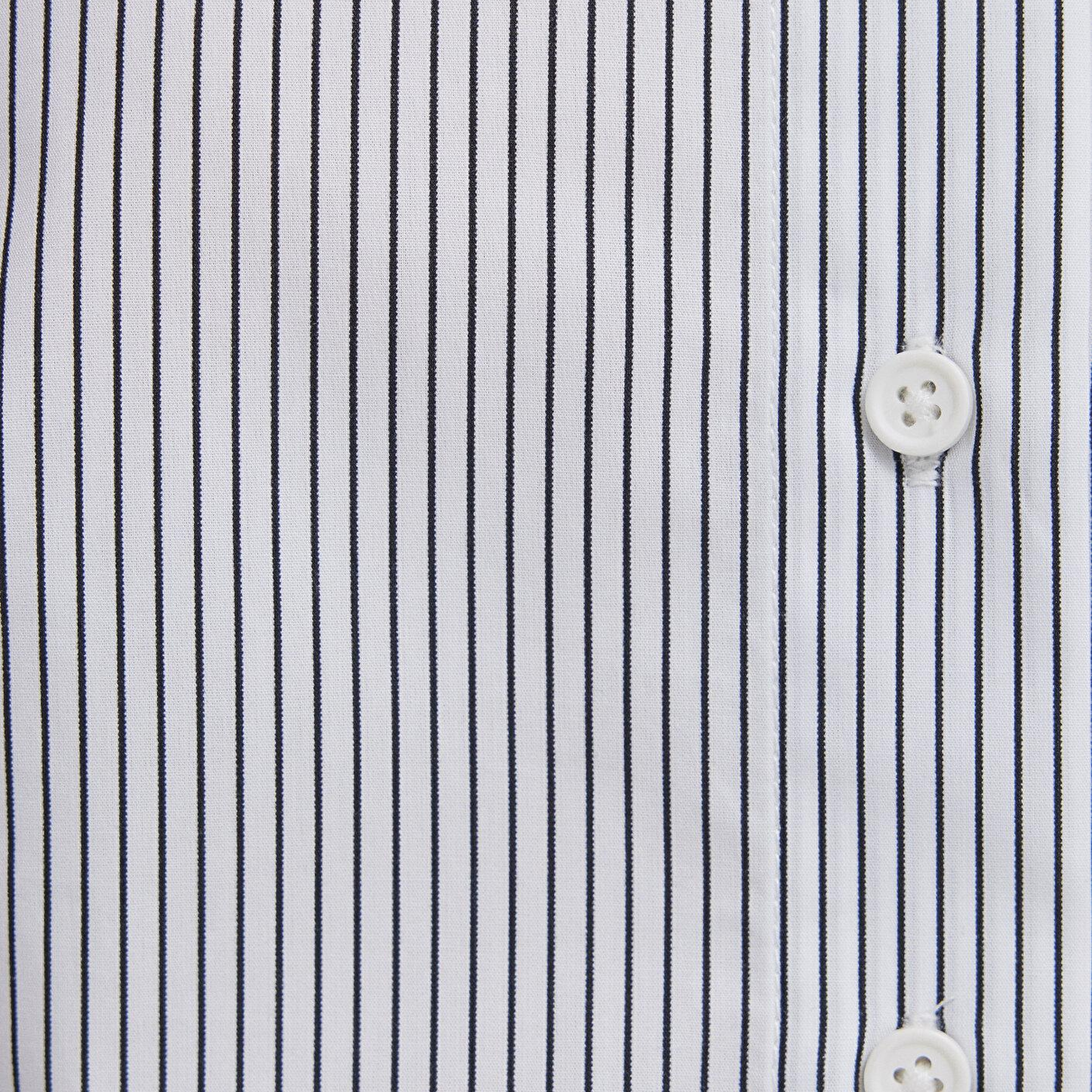 Mavi Antrasit Çizgili Beyaz Gömlek Slim Fit / Dar Kesim 1211378-91377