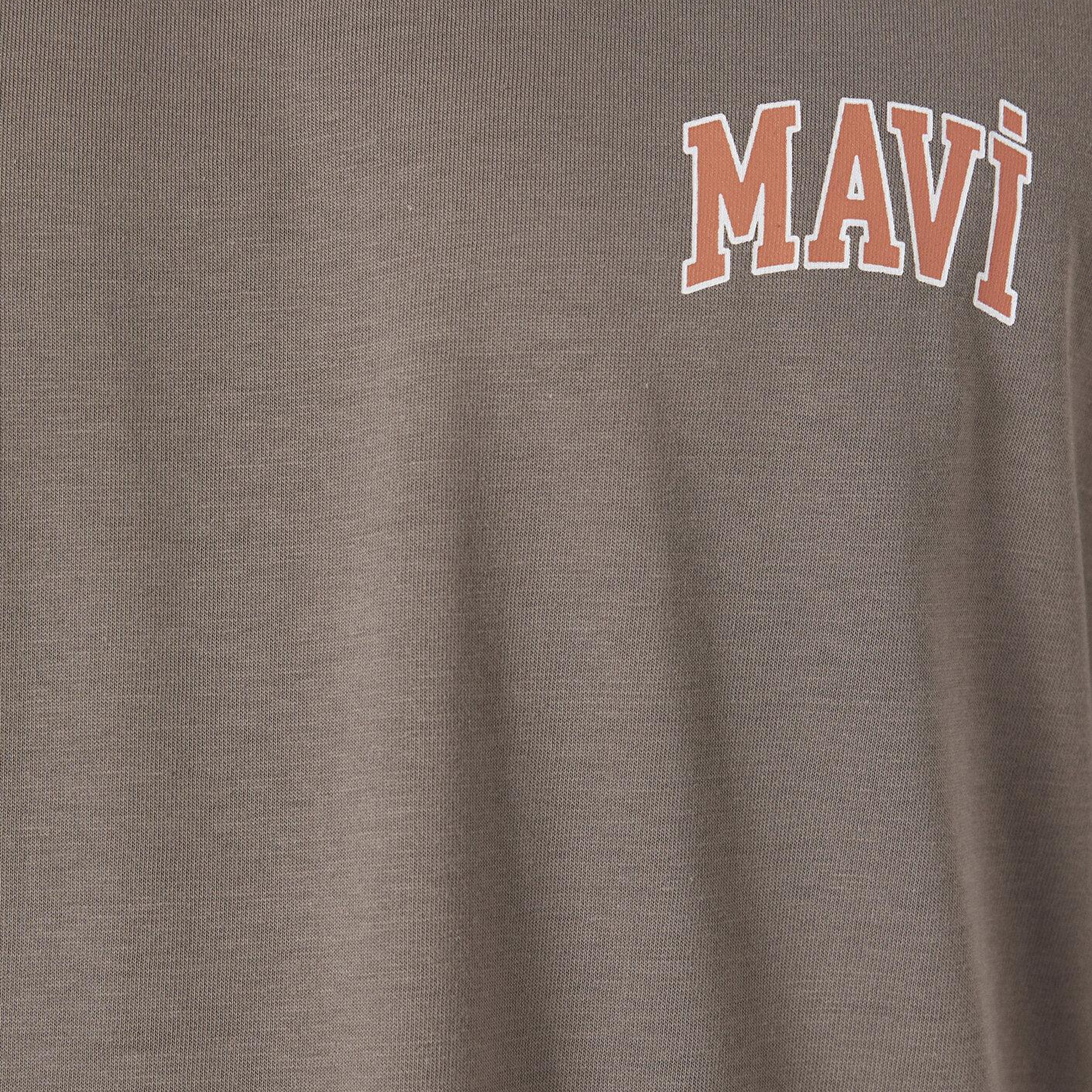 Mavi Mavi Logo Baskılı Kahverengi Tişört Regular Fit / Normal Kesim 0611714-87875