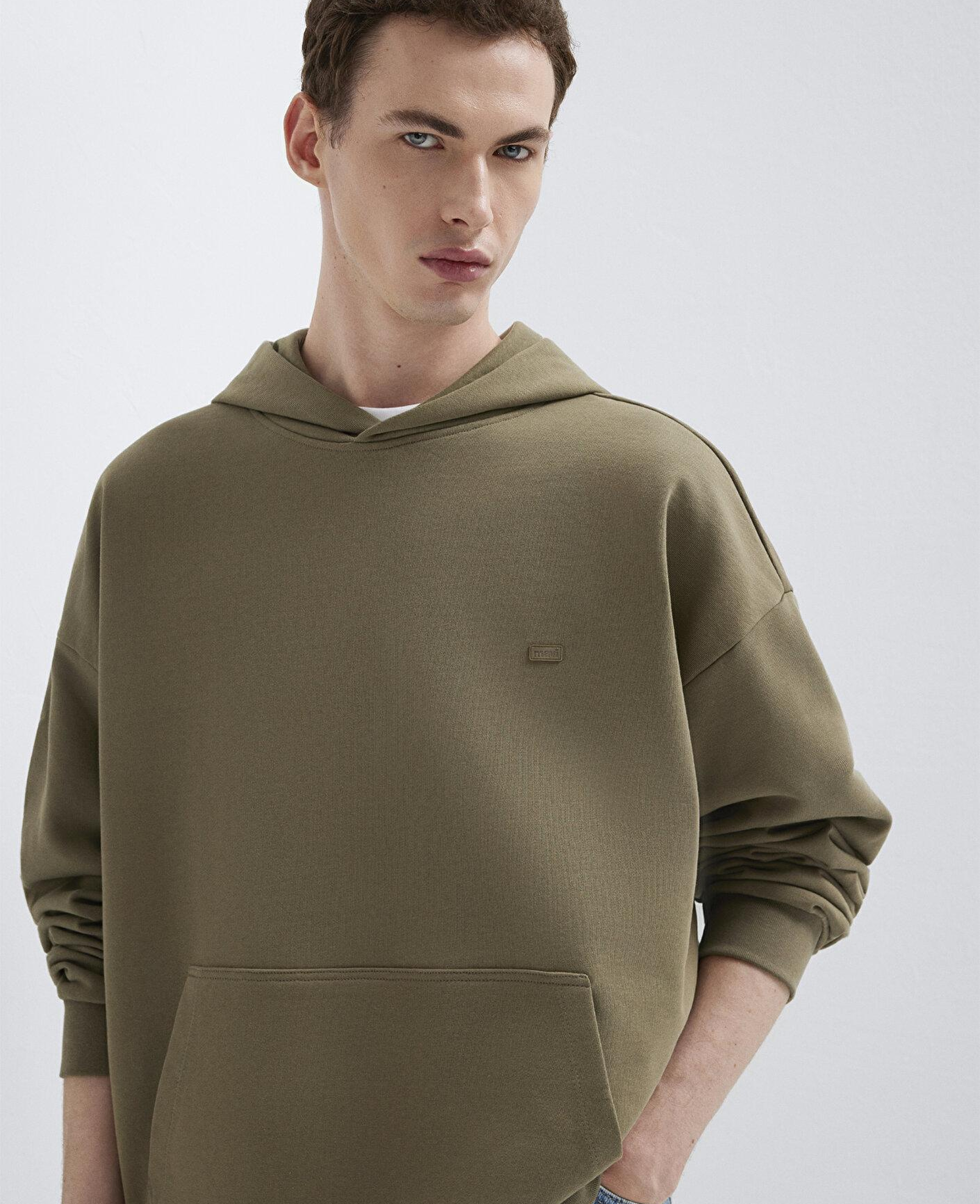 Mavi Kapüşonlu Haki Sweatshirt 0S10416-71564