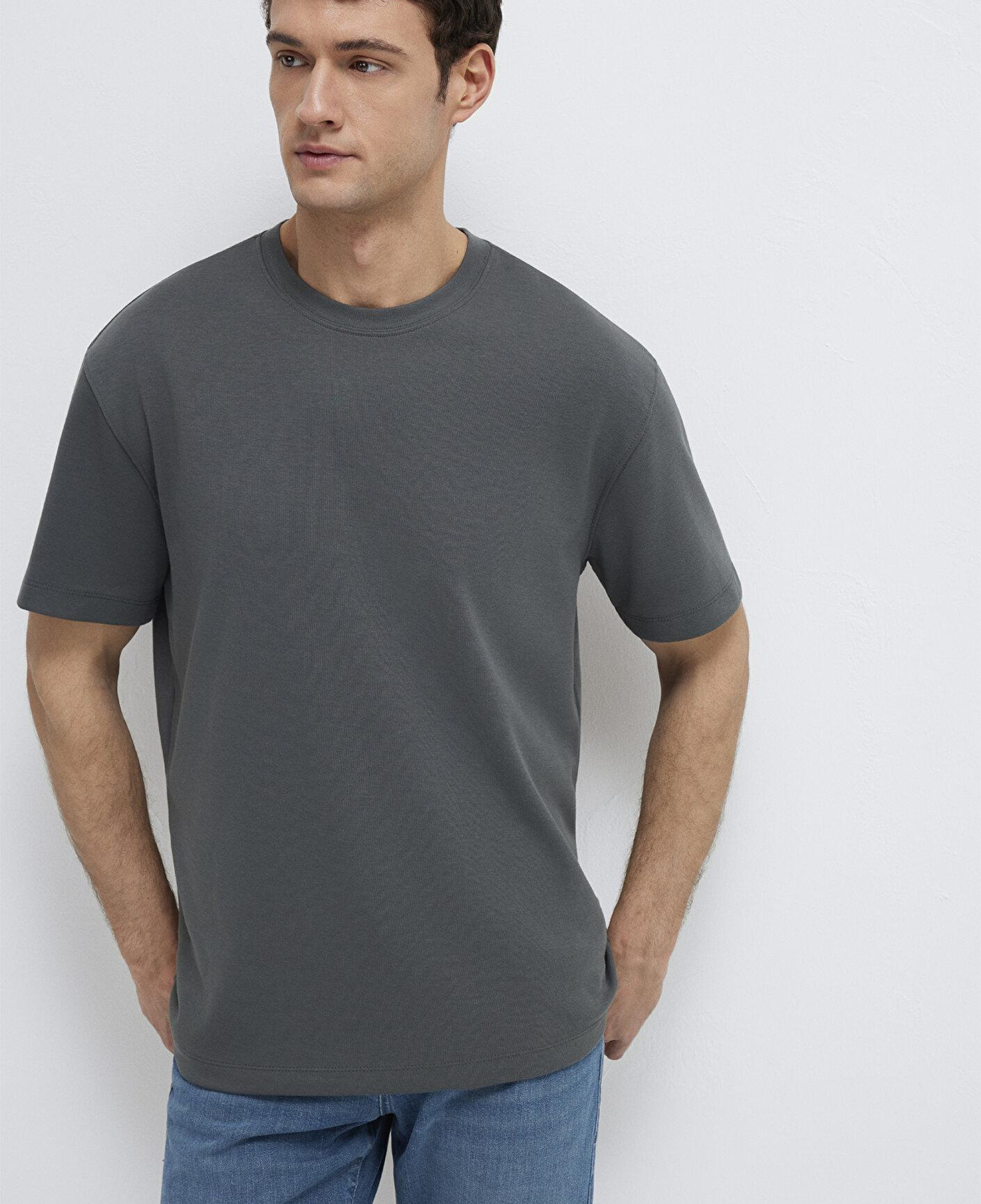 Mavi Mavi Black Antrasit Tişört Loose Fit / Bol Rahat Kesim 0612731-70088