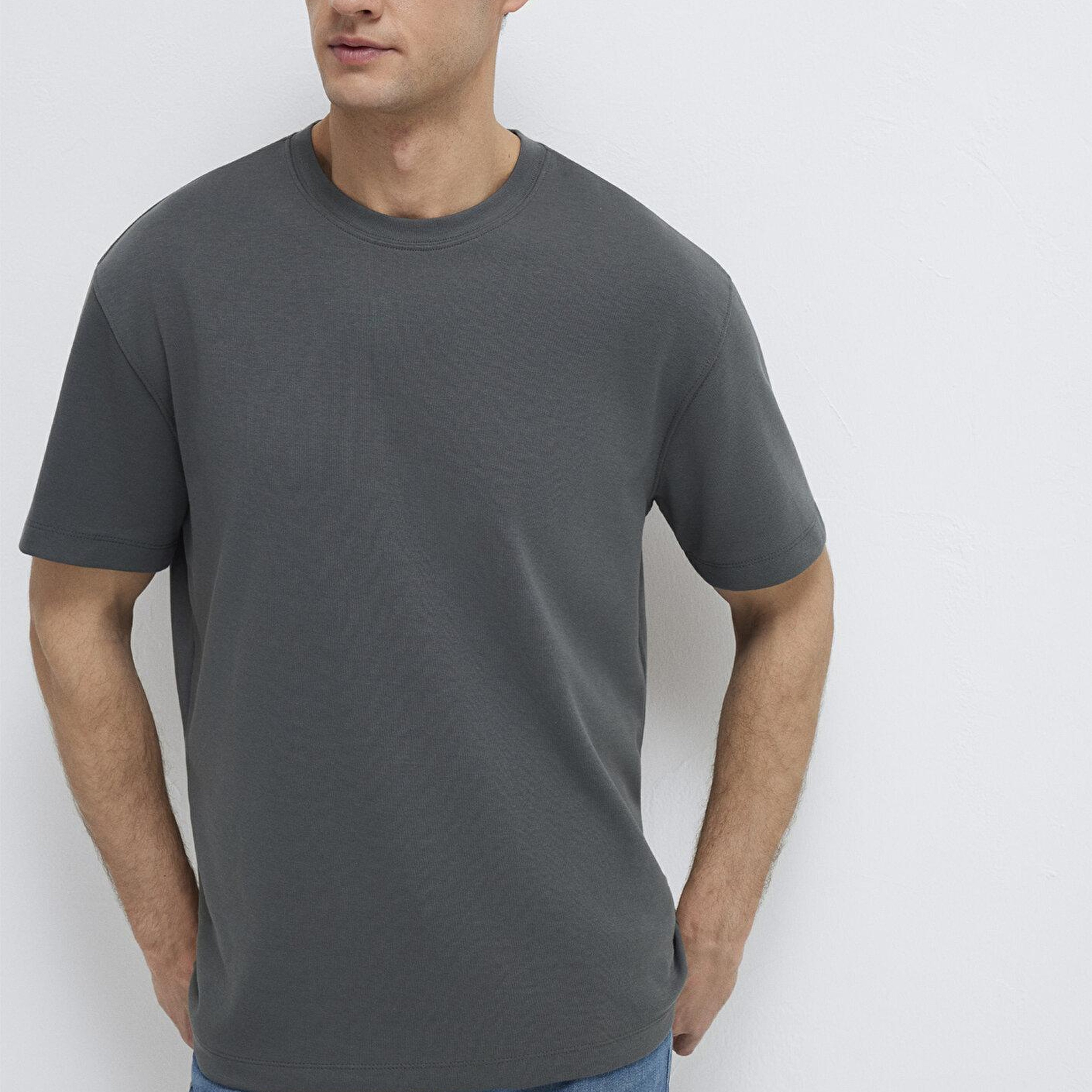Mavi Mavi Black Antrasit Tişört Loose Fit / Bol Rahat Kesim 0612731-70088