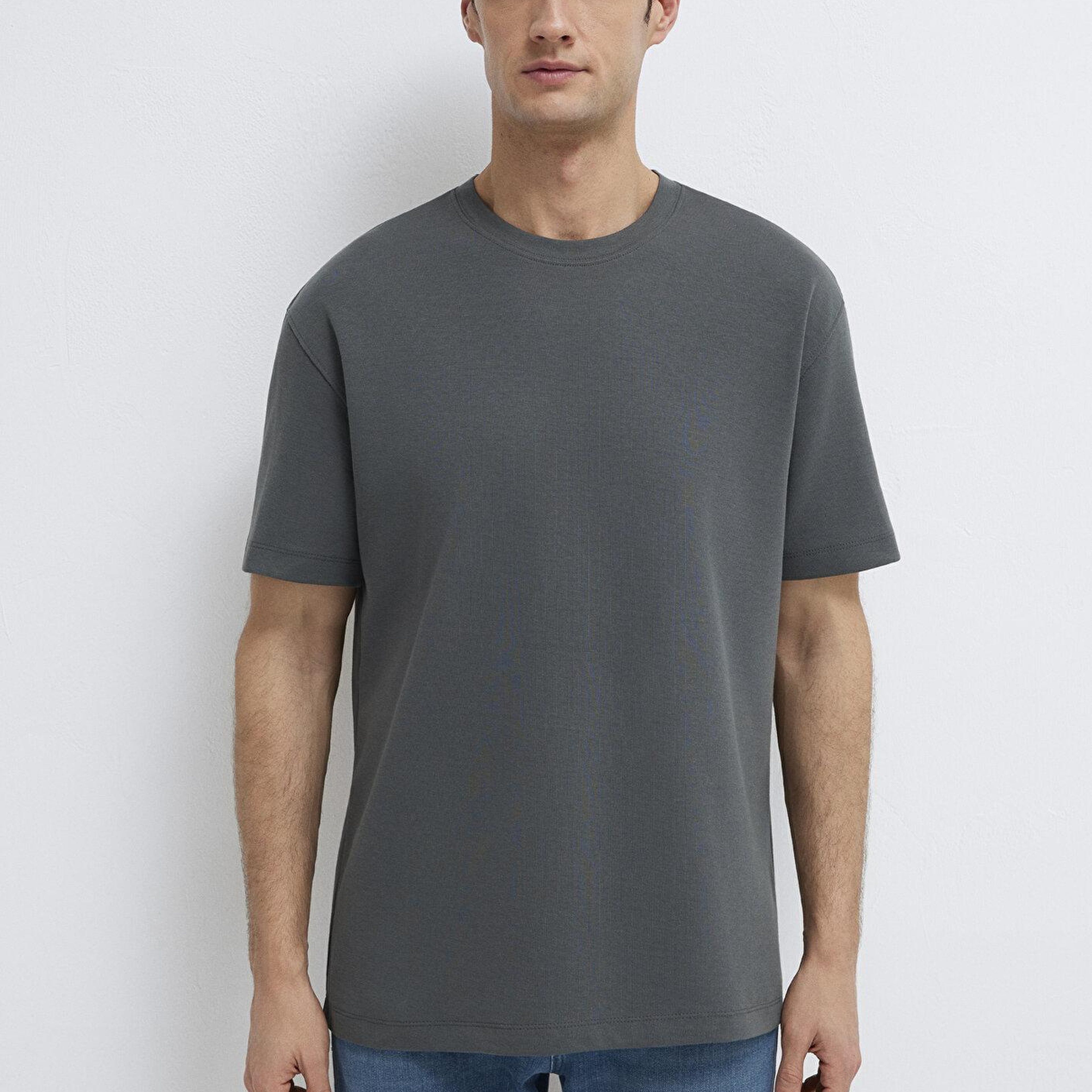 Mavi Mavi Black Antrasit Tişört Loose Fit / Bol Rahat Kesim 0612731-70088