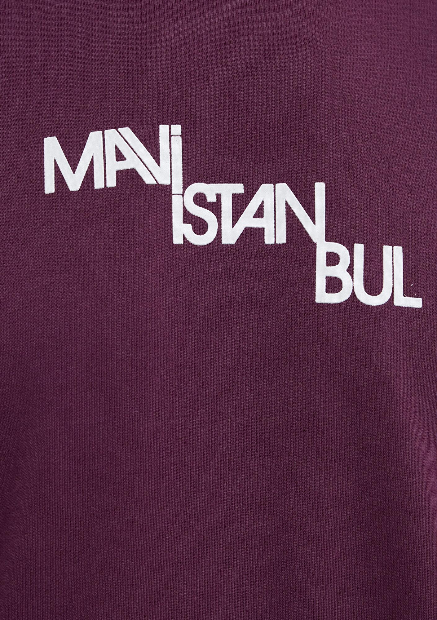Mavi İstanbul Baskılı Mor Tişört Regular Fit / Normal Kesim 0612274-70670