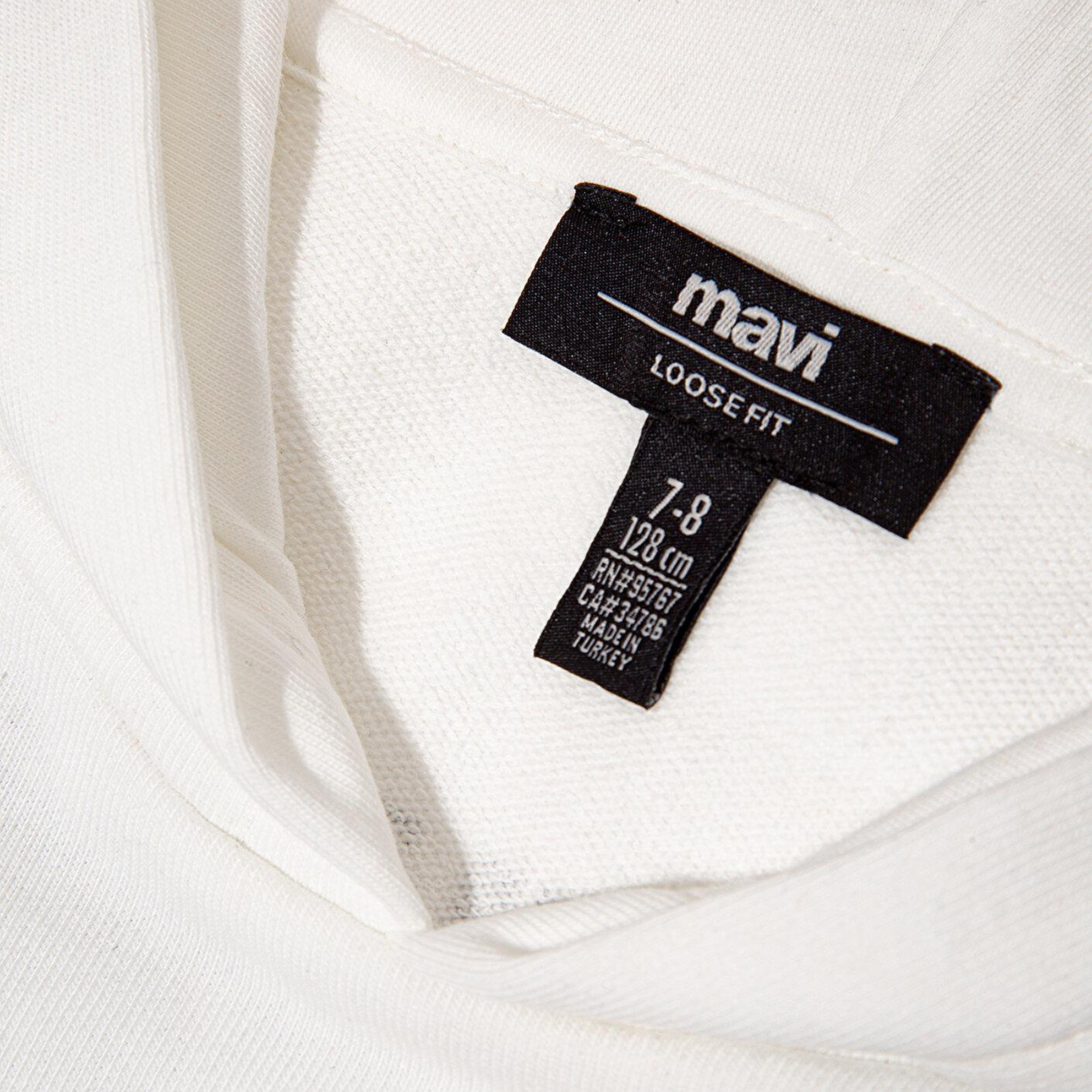 Mavi Stand Together Baskılı Kapüşonlu Ekru Sweatshirt 6S10181-70057