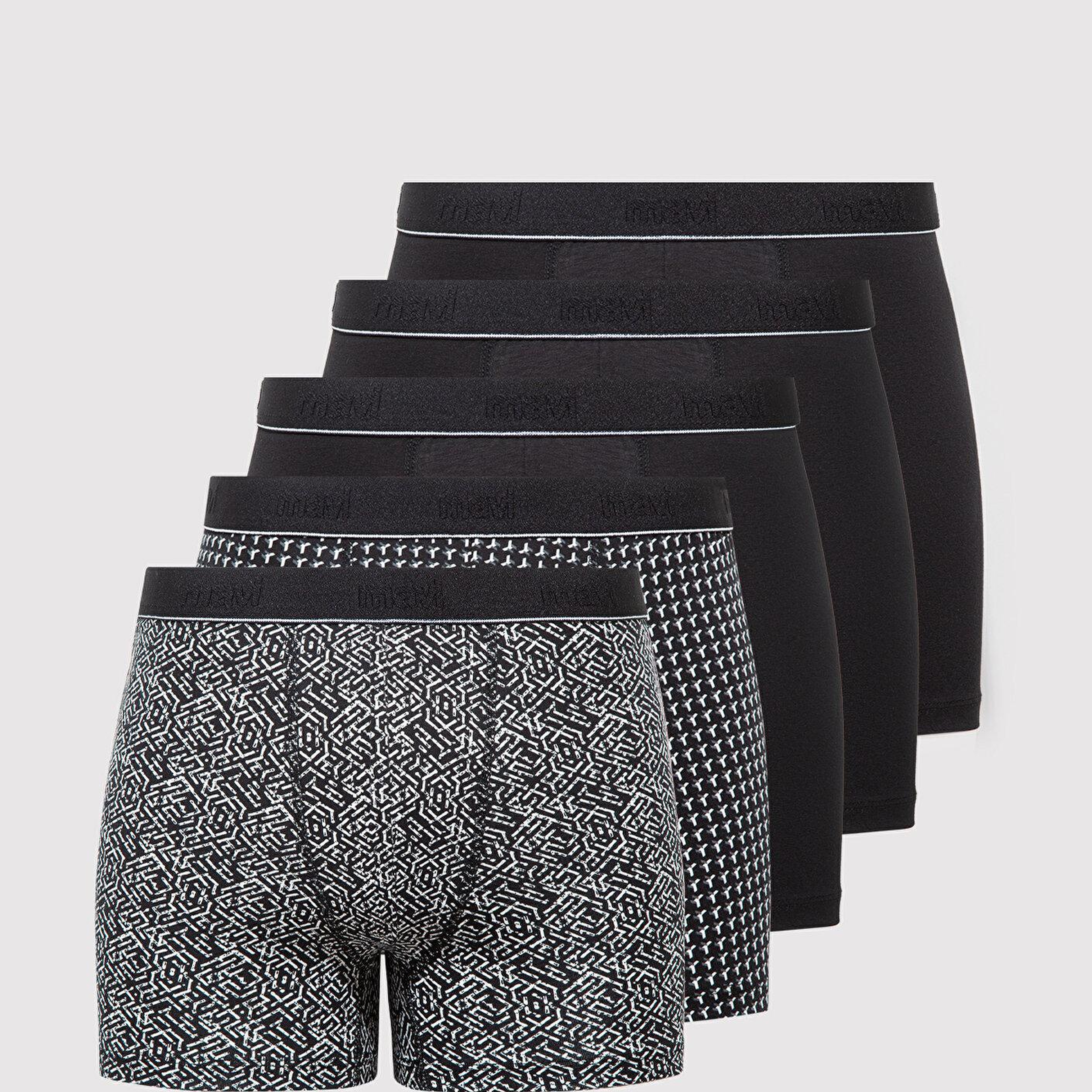 Mavi 5li Siyah Boxer 0912284-900