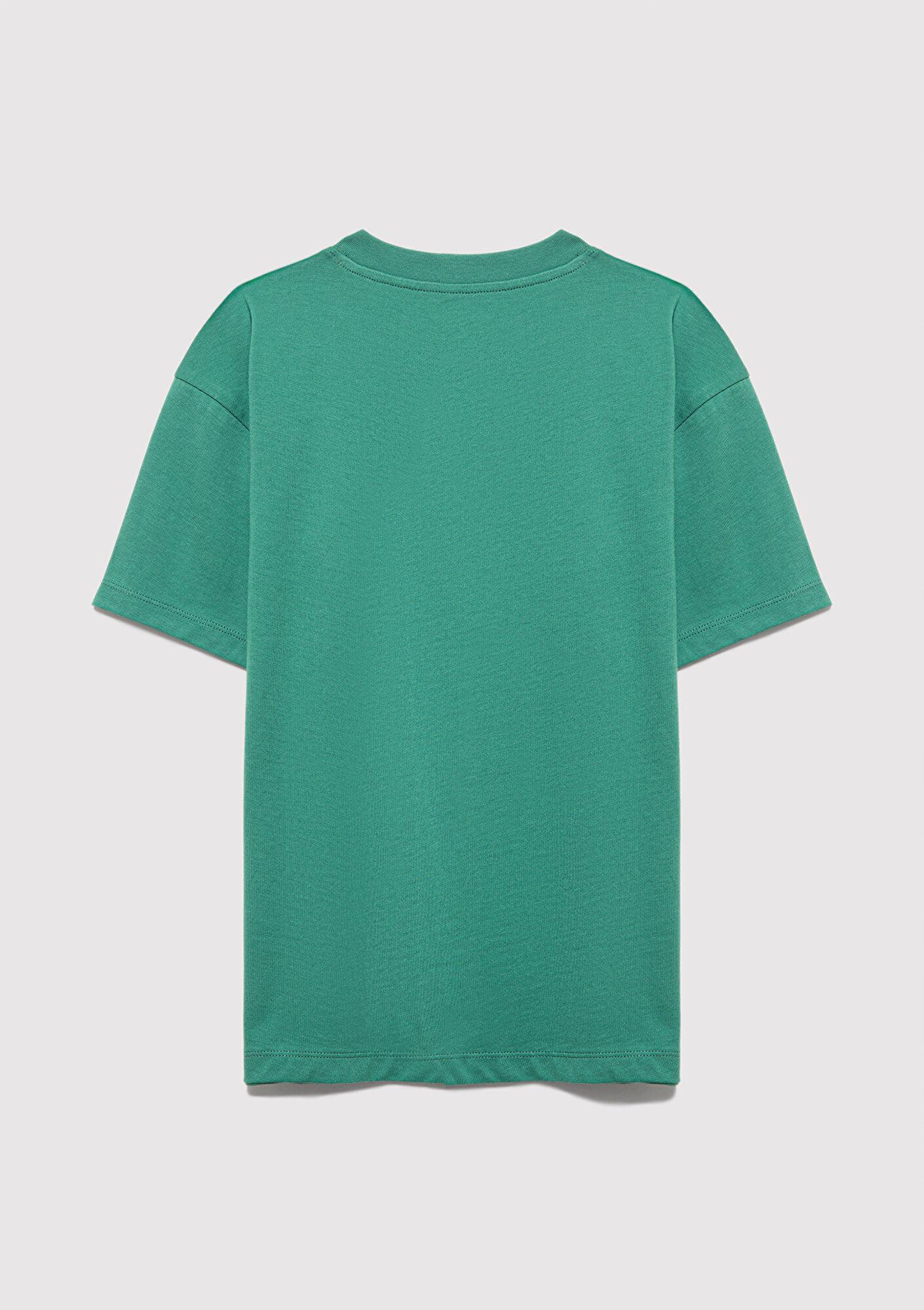 Mavi Mavi Baskılı Yeşil Tişört Loose Fit / Bol Rahat Kesim 6610484-71697