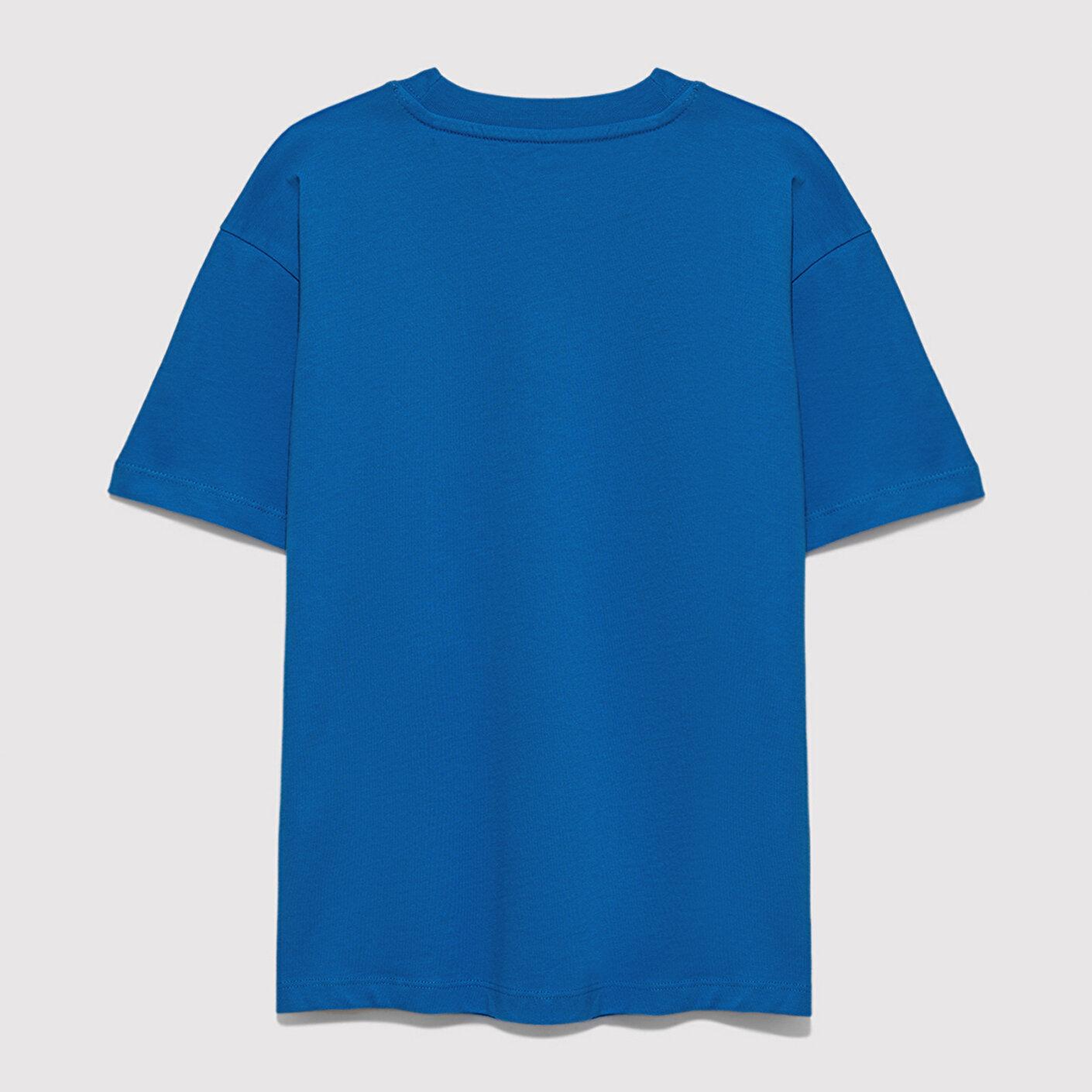 Mavi Mavi Baskılı Mavi Tişört Loose Fit / Bol Rahat Kesim 6610484-70902