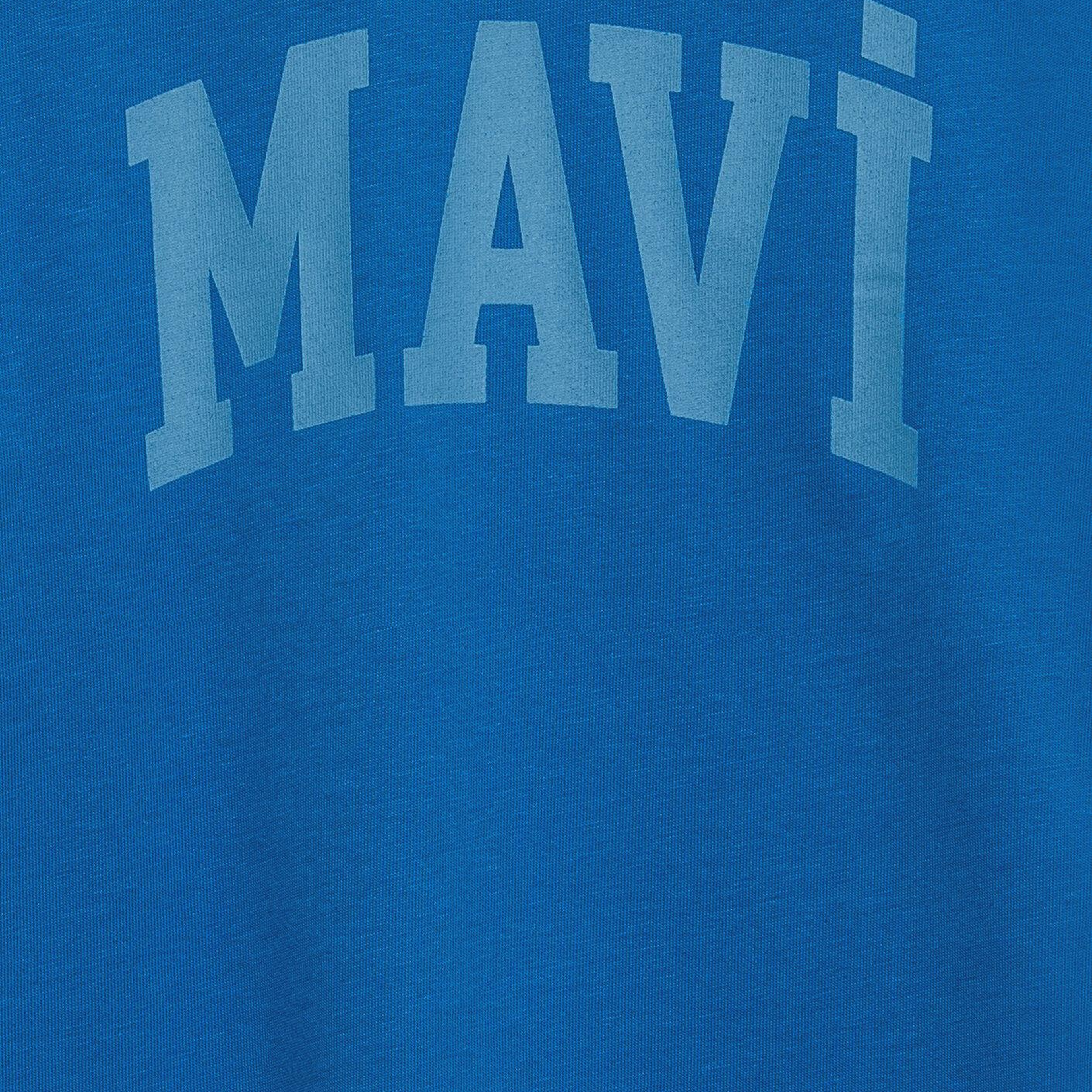 Mavi Mavi Baskılı Mavi Tişört Loose Fit / Bol Rahat Kesim 6610484-70902