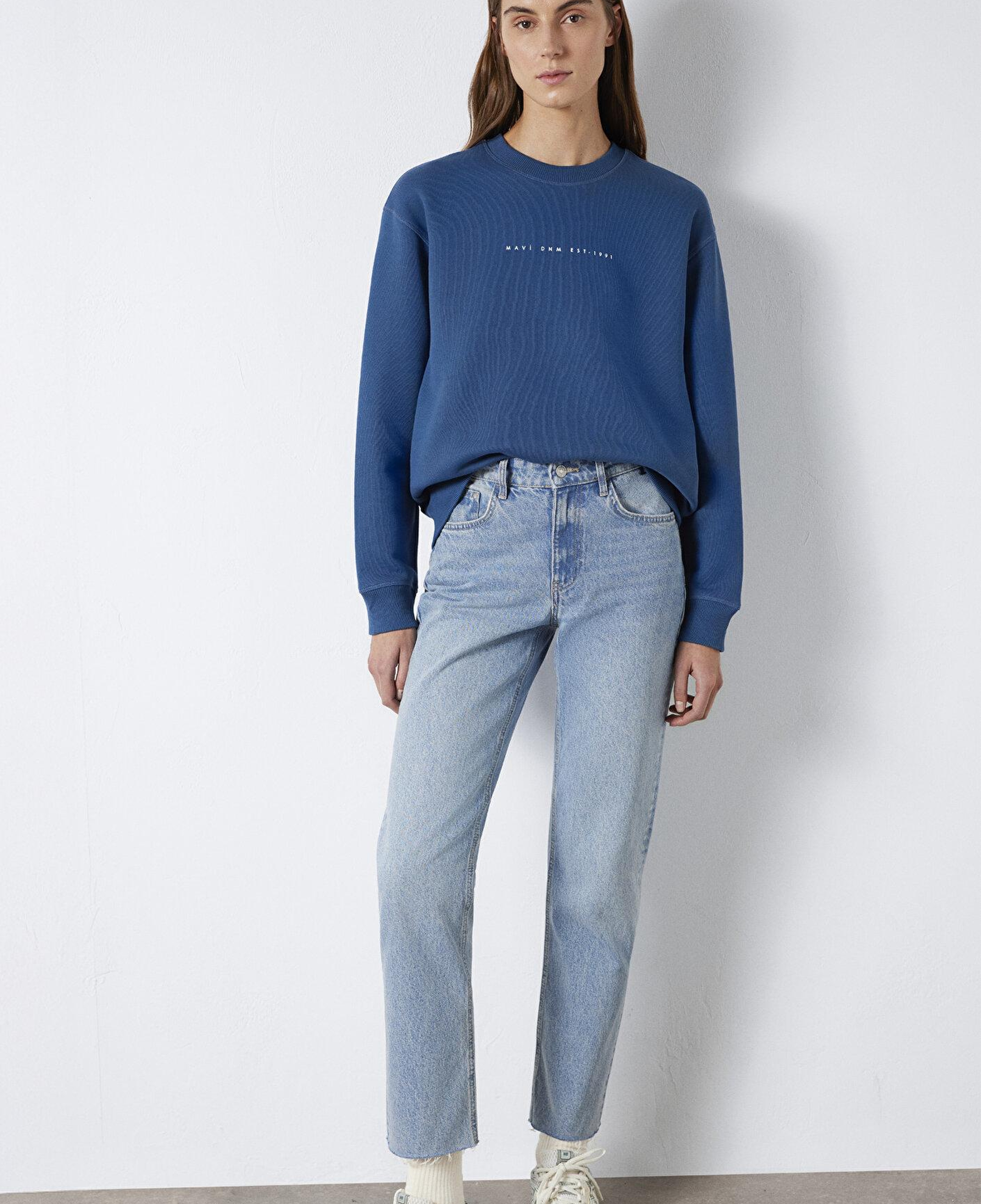 Mavi Mavi Denim Baskılı Mavi Sweatshirt 1S10525-70760