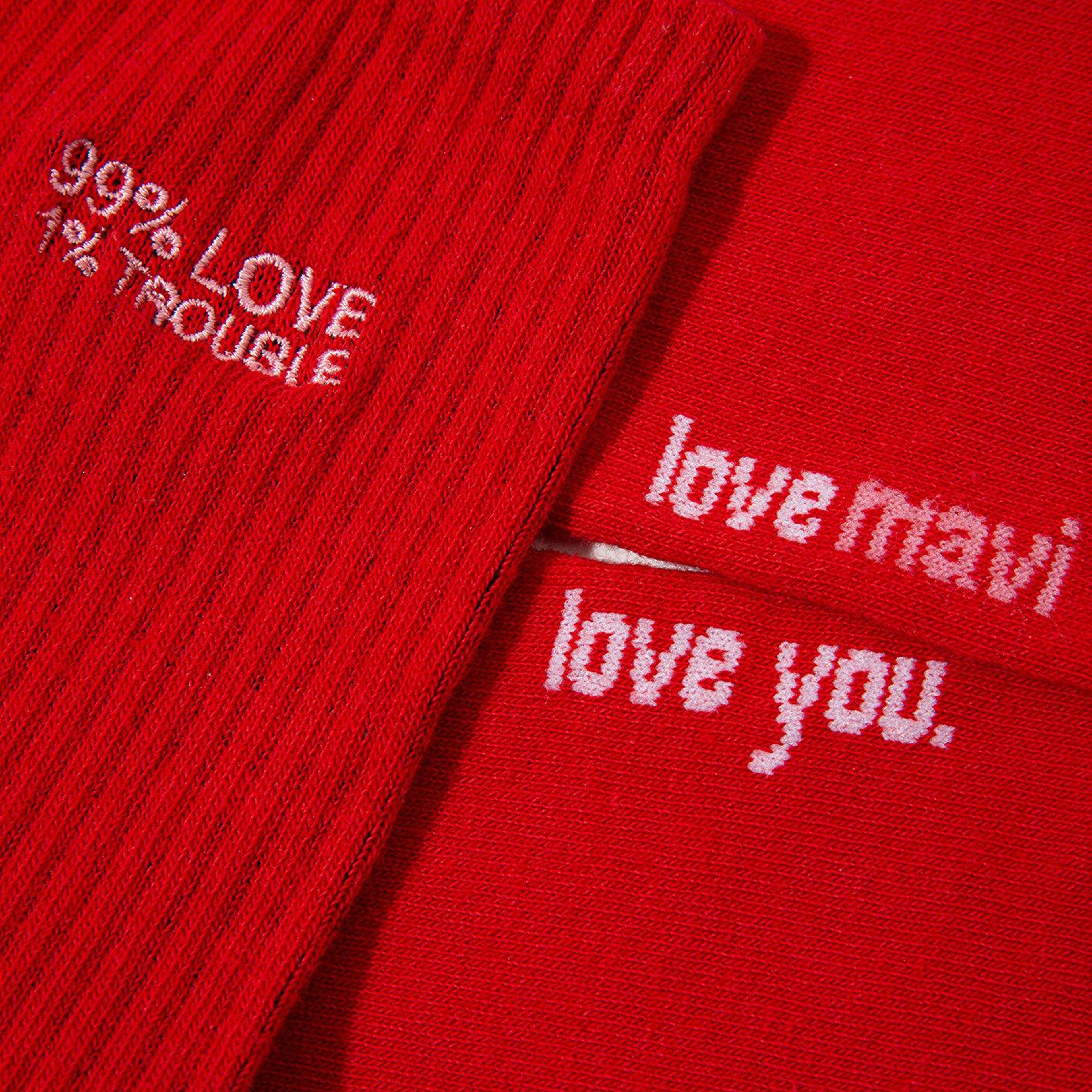 Mavi 2li Love Trouble Baskılı Soket Çorap 0912418-620