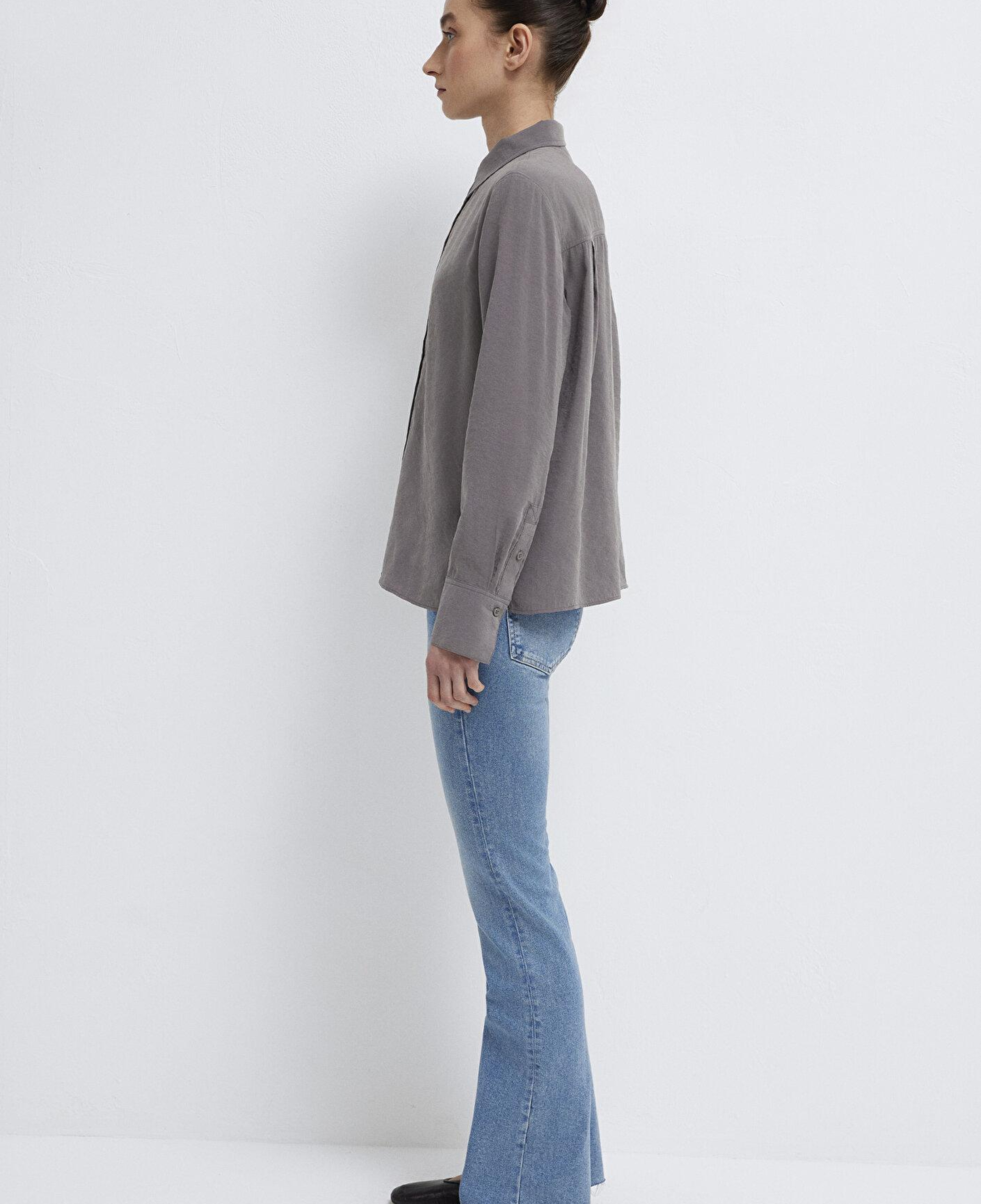 Mavi Gri (TENCEL™) Liyosel Karışımlı Gömlek Regular Fit / Normal Kesim 1211374-90721