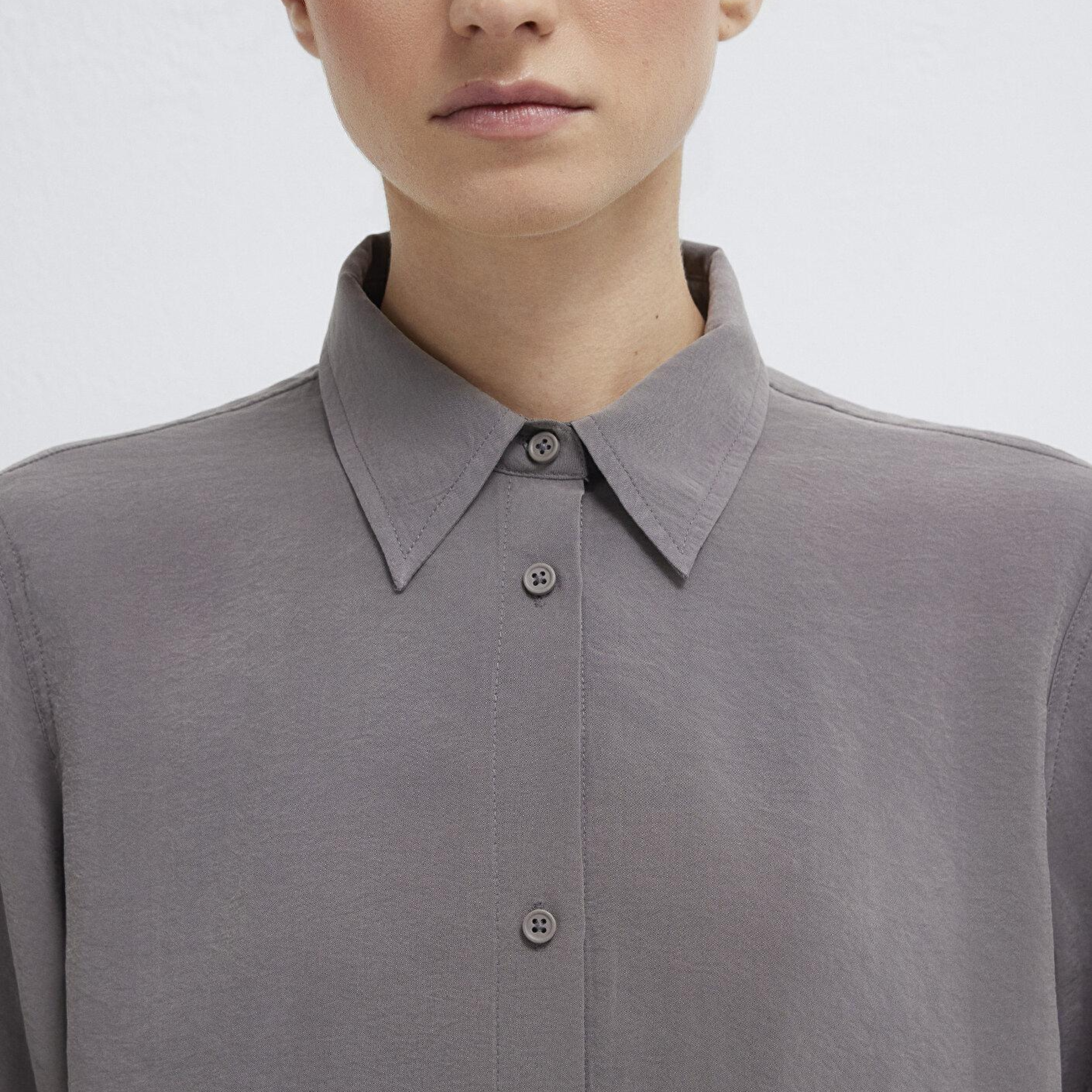 Mavi Gri (TENCEL™) Liyosel Karışımlı Gömlek Regular Fit / Normal Kesim 1211374-90721