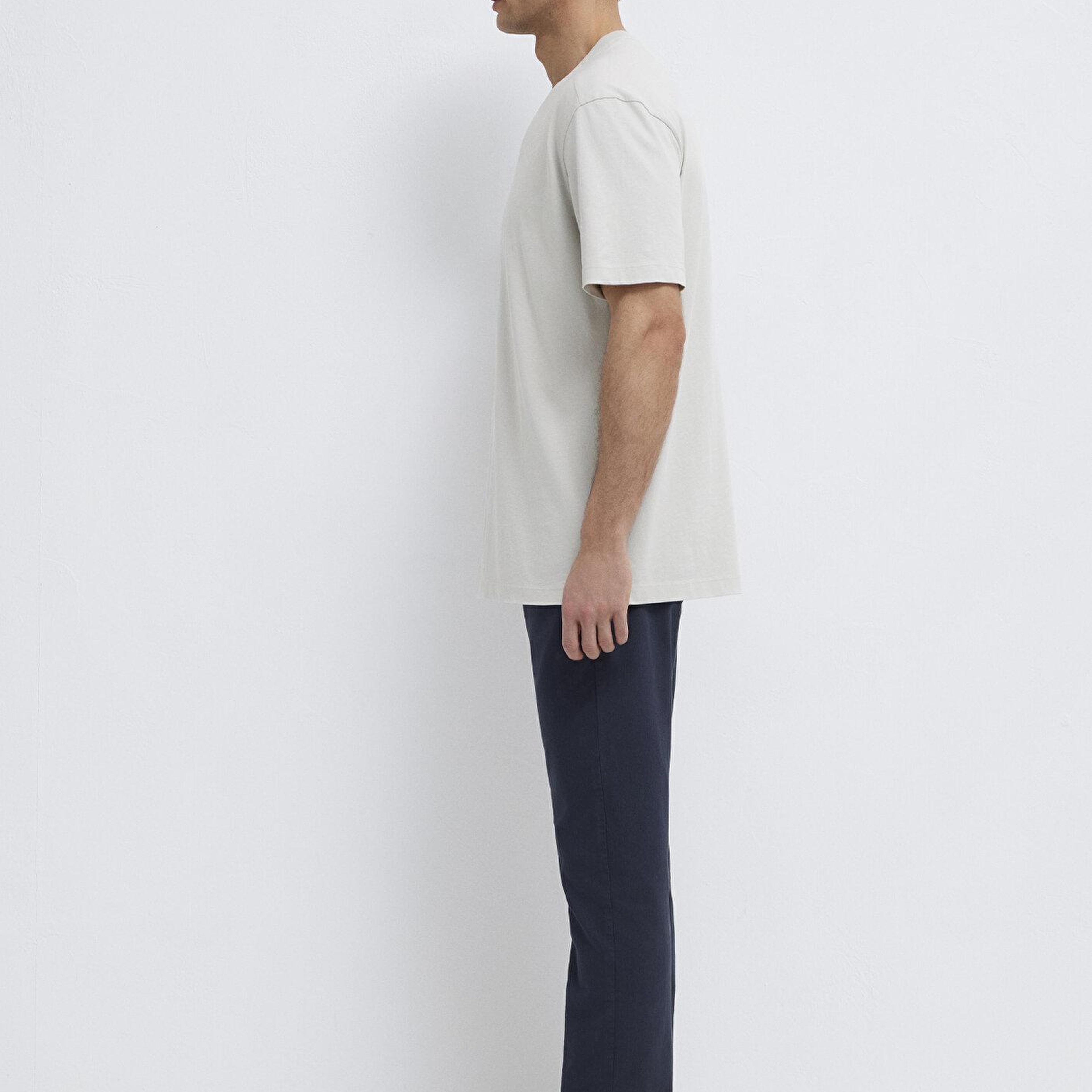Mavi Gri Basic Tişört Loose Fit / Bol Rahat Kesim 0613466-70077