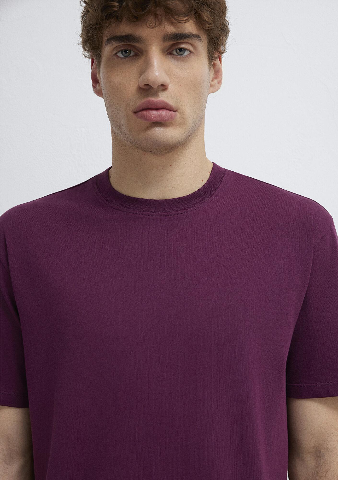 Mavi Mor Basic Tişört Loose Fit / Bol Rahat Kesim 066249-70670
