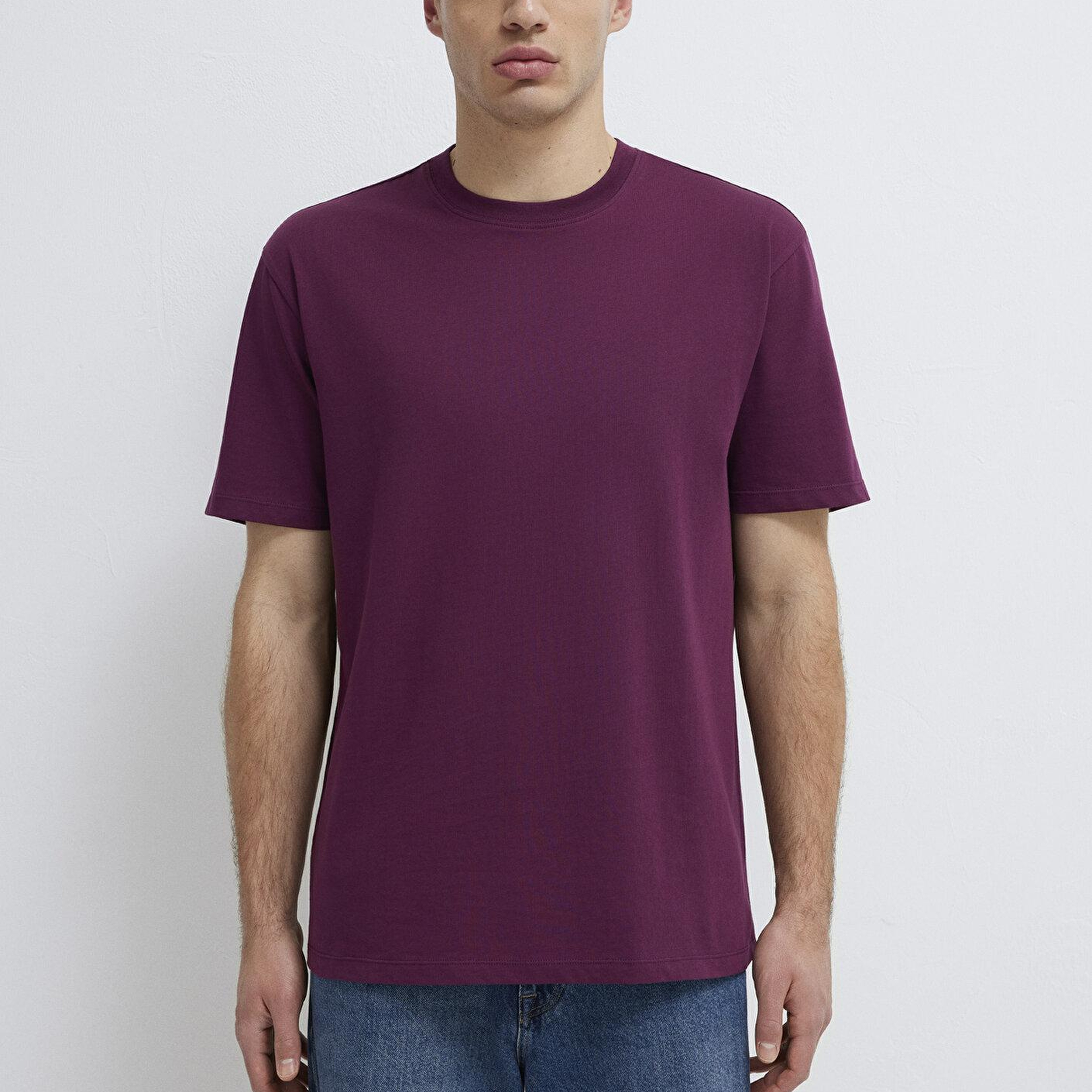 Mavi Mor Basic Tişört Loose Fit / Bol Rahat Kesim 066249-70670
