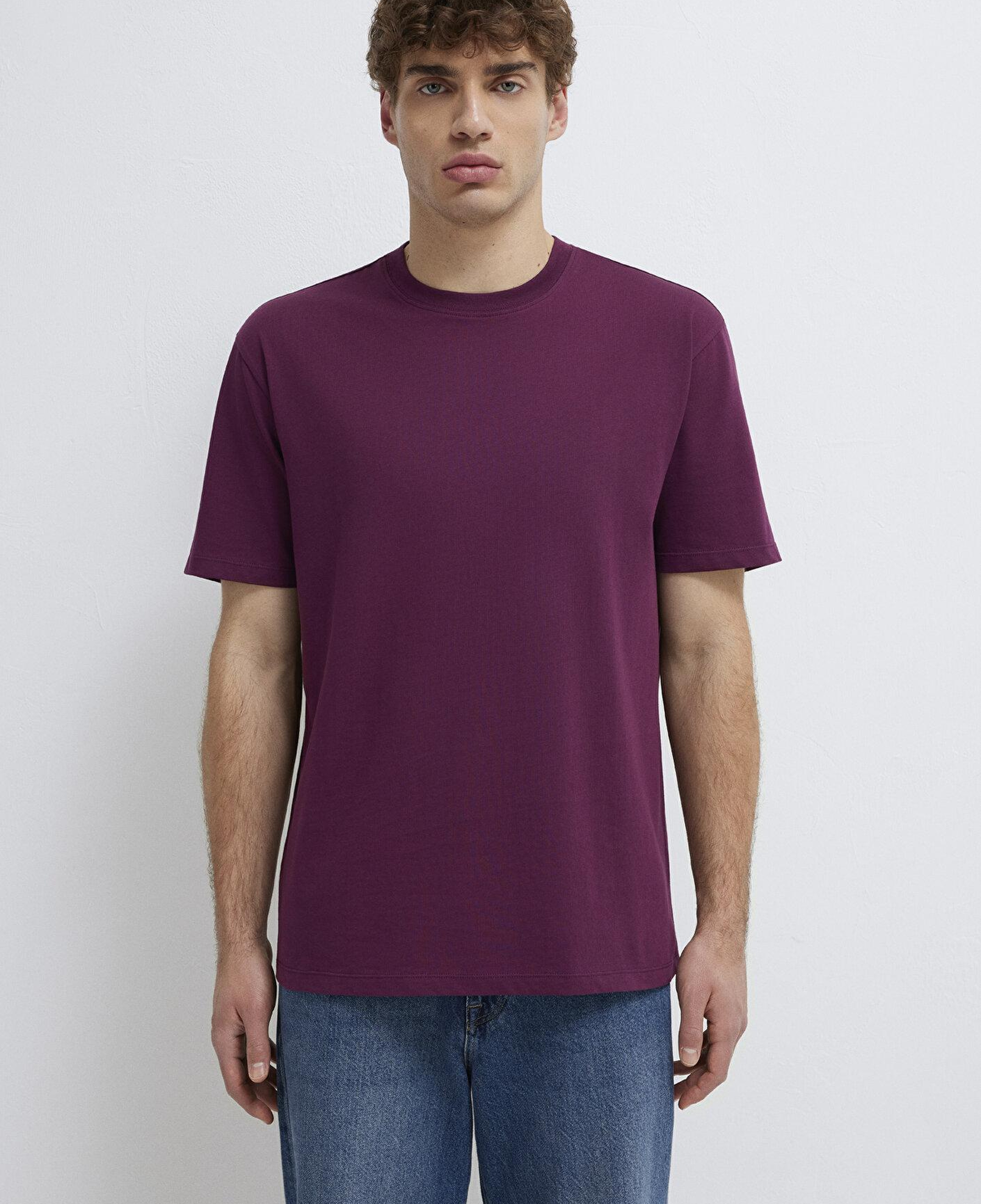 Mavi Mor Basic Tişört Loose Fit / Bol Rahat Kesim 066249-70670